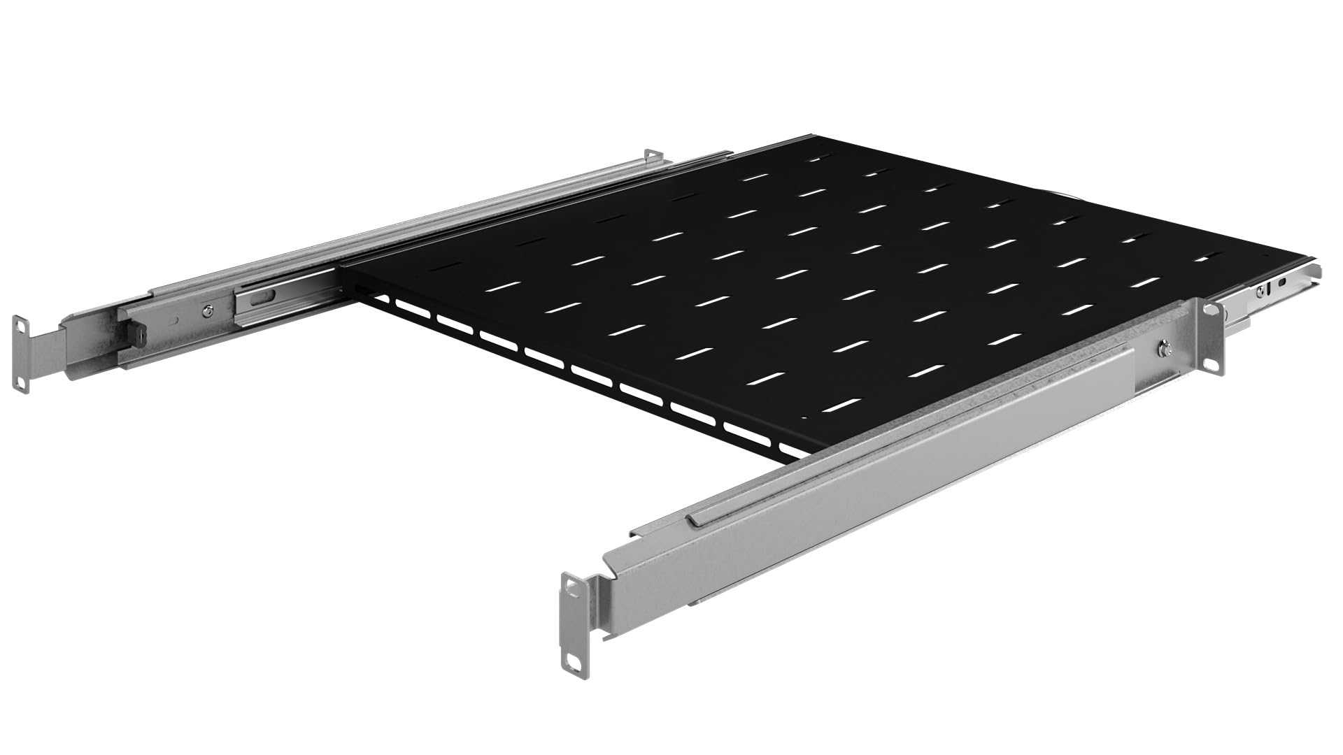 Stalflex 1U 19-Inch Server Rack Shelf - 450mm Heavy Duty Metal Pull-Out Vented Cantilever Tray for Network Equipment - Perfect for Data Centers, Server Rooms & Home Office Rack Mounting