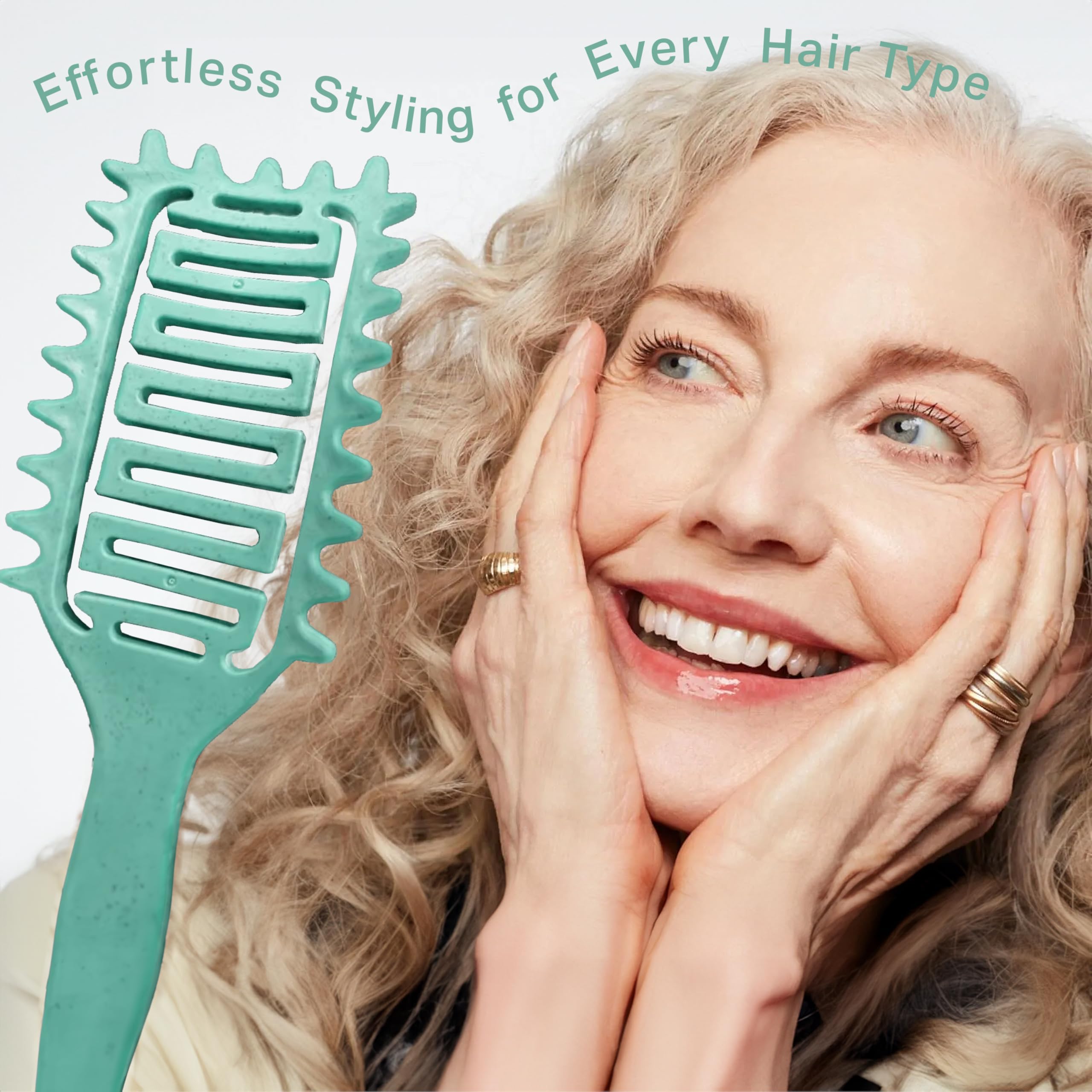 Best Curly Hair Brush for Women - Detangling & Curl Defining Brush with Vented Design - Styling Comb for Natural Curls, Waves & Frizzy Hair - Perfect for Daily Hair Care & Salon Styling