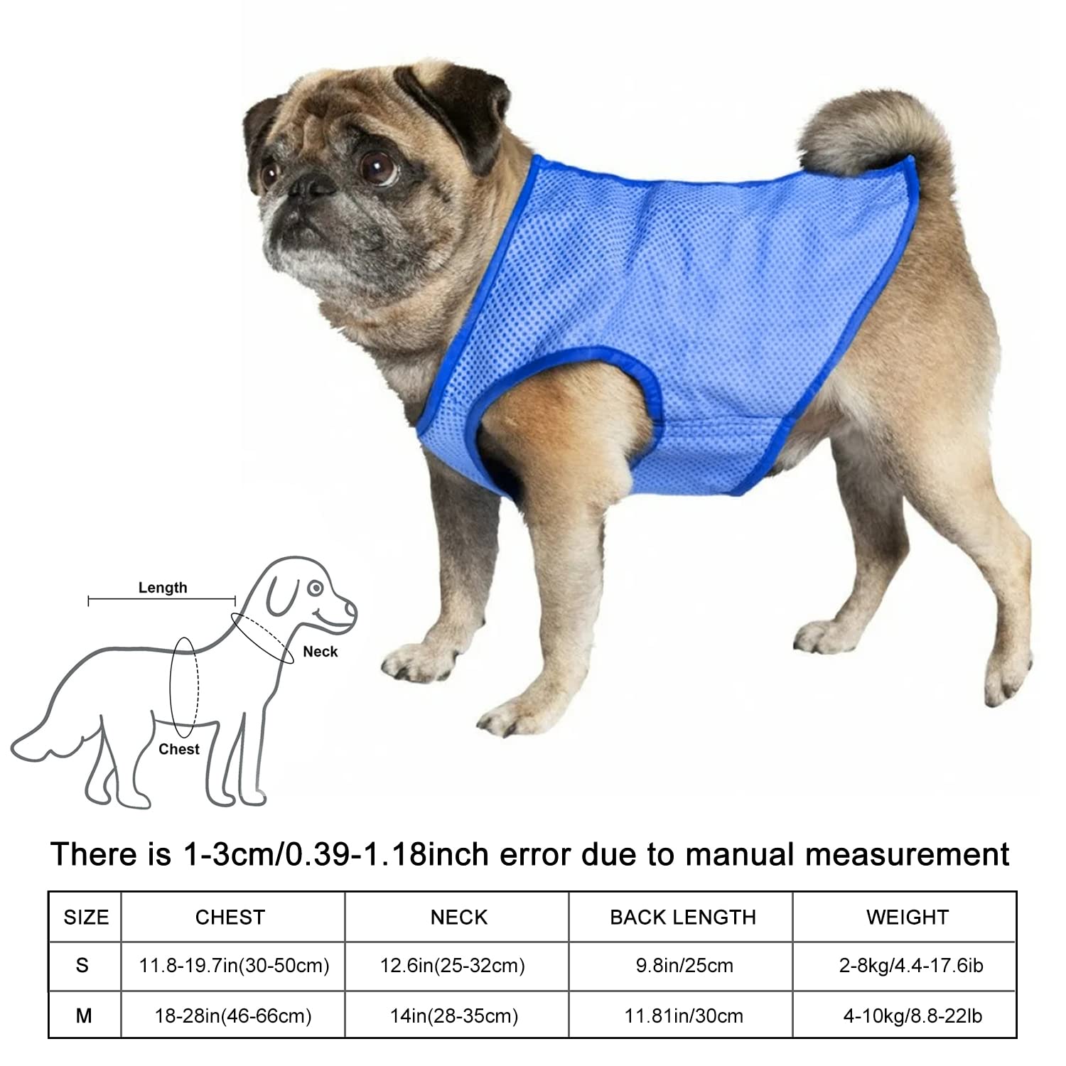 Dog Cooling Vest - Breathable Mesh Ice Jacket for Pets with Magic Tape | Adjustable Dog Cooling Harness for Outdoor Hiking, Training & Summer Activities | Keep Your Dog Cool in Hot Weather (Medium Size)