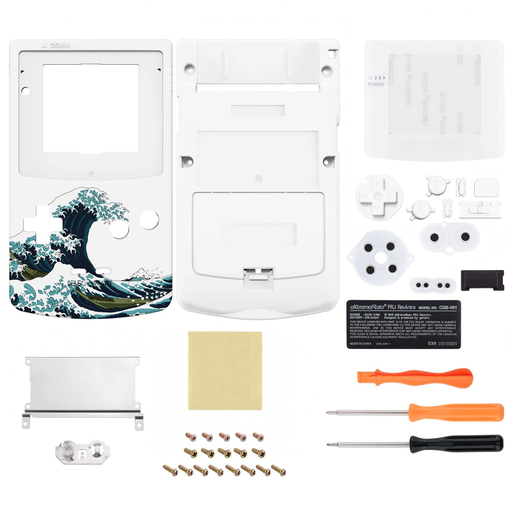 ExtremeRate Replacement Shell with Buttons for GBC Gameboy Color - Compatible with GBC OSD IPS, Regular IPS & Standard LCD (Console & IPS Screen Not Included) - Perfect for Gaming Enthusiasts & Retro Console Modding