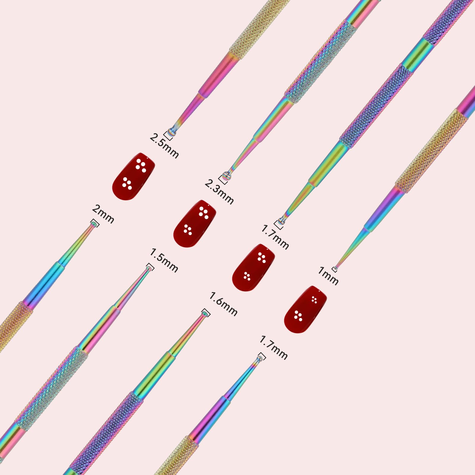 4PCS Nail Art Dotting Tools Kit - Stainless Steel Ball End Brushes for Nail Design, Rhinestone & Polymer Clay - DIY Manicure & Pottery Crafting