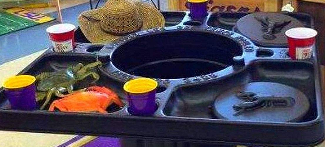 BayTec Crawfish Table - Durable Plastic Barrel Table Top for Outdoor BBQs, Seafood Boils, and Picnics | Perfect for Backyard Parties, Camping, and Tailgating