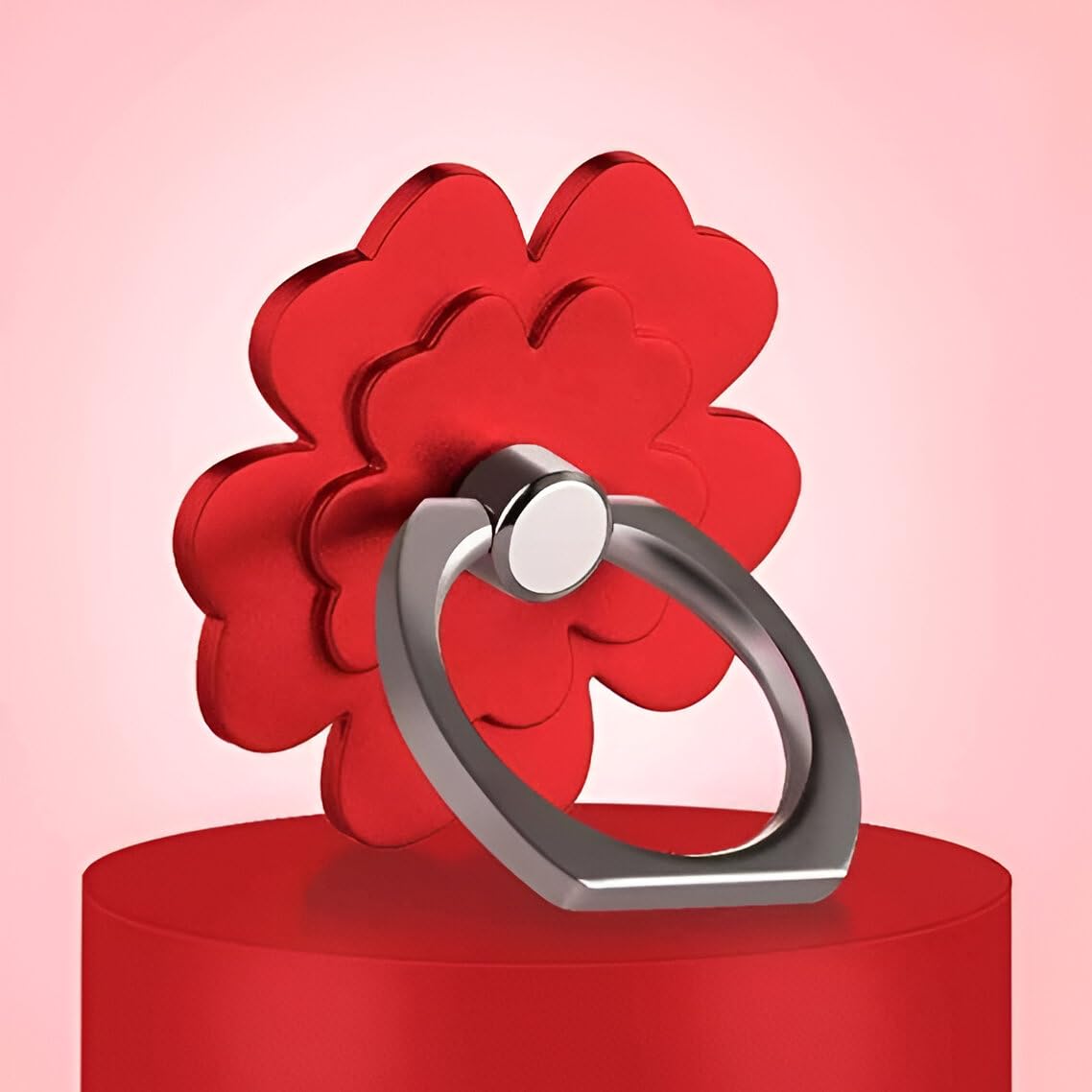 360° Rotating Adjustable Phone Ring Holder - Finger Grip Stand for Smartphones & Tablets (Red) | Perfect for Hands-Free Viewing, Secure Grip & Selfies