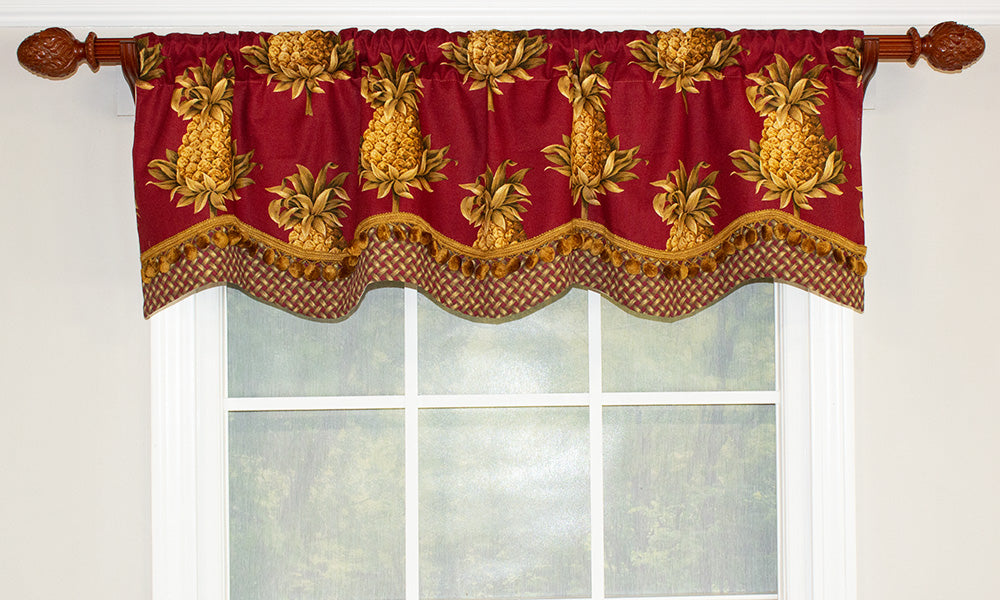 Pineapple King Glory Valance - Elegant Window Valance for Home Decor | Perfect for Living Room, Bedroom & Kitchen