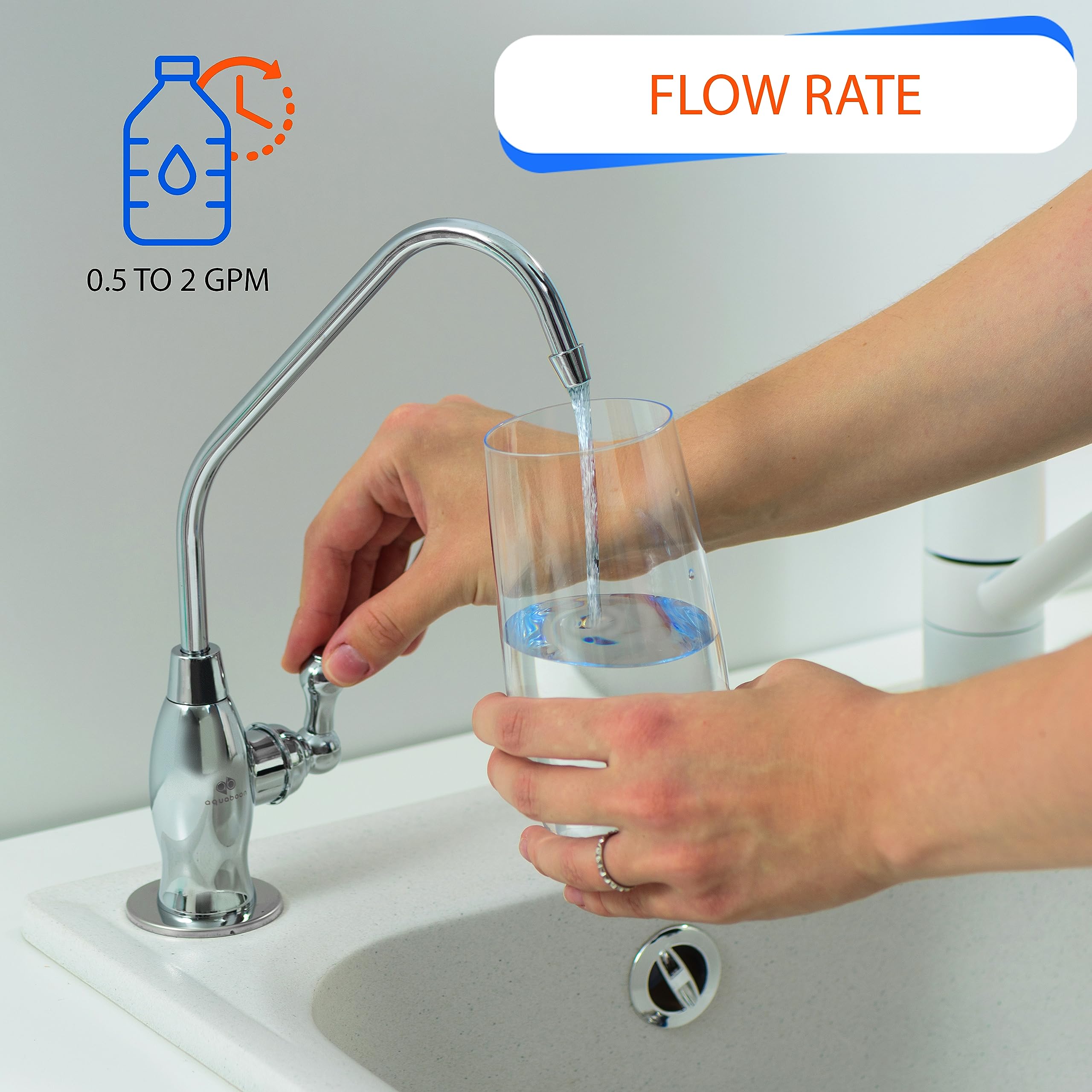 Aquaboon Chrome RO Drinking Water Faucet for Kitchen Sink - Stainless Steel Non-Air Gap Water Dispenser | Perfect for Purified Water Access & Modern Kitchen Upgrades