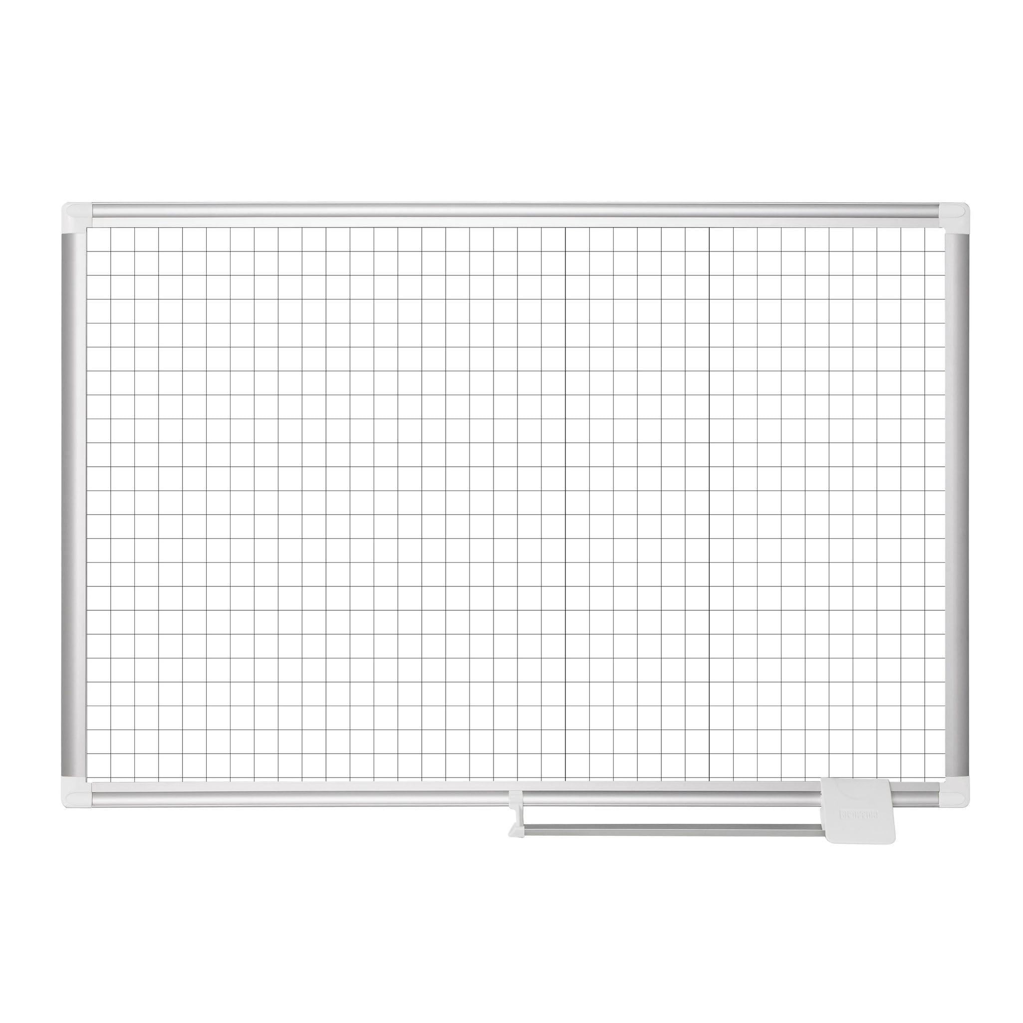 MasterVision Magnetic Gold Ultra 1x1 Inch Grid Dry Erase Whiteboard - 36x48 Inches Aluminum Frame Planning Board (MA0547830) - Perfect for Office Meetings, Classroom Teaching & Home Organization