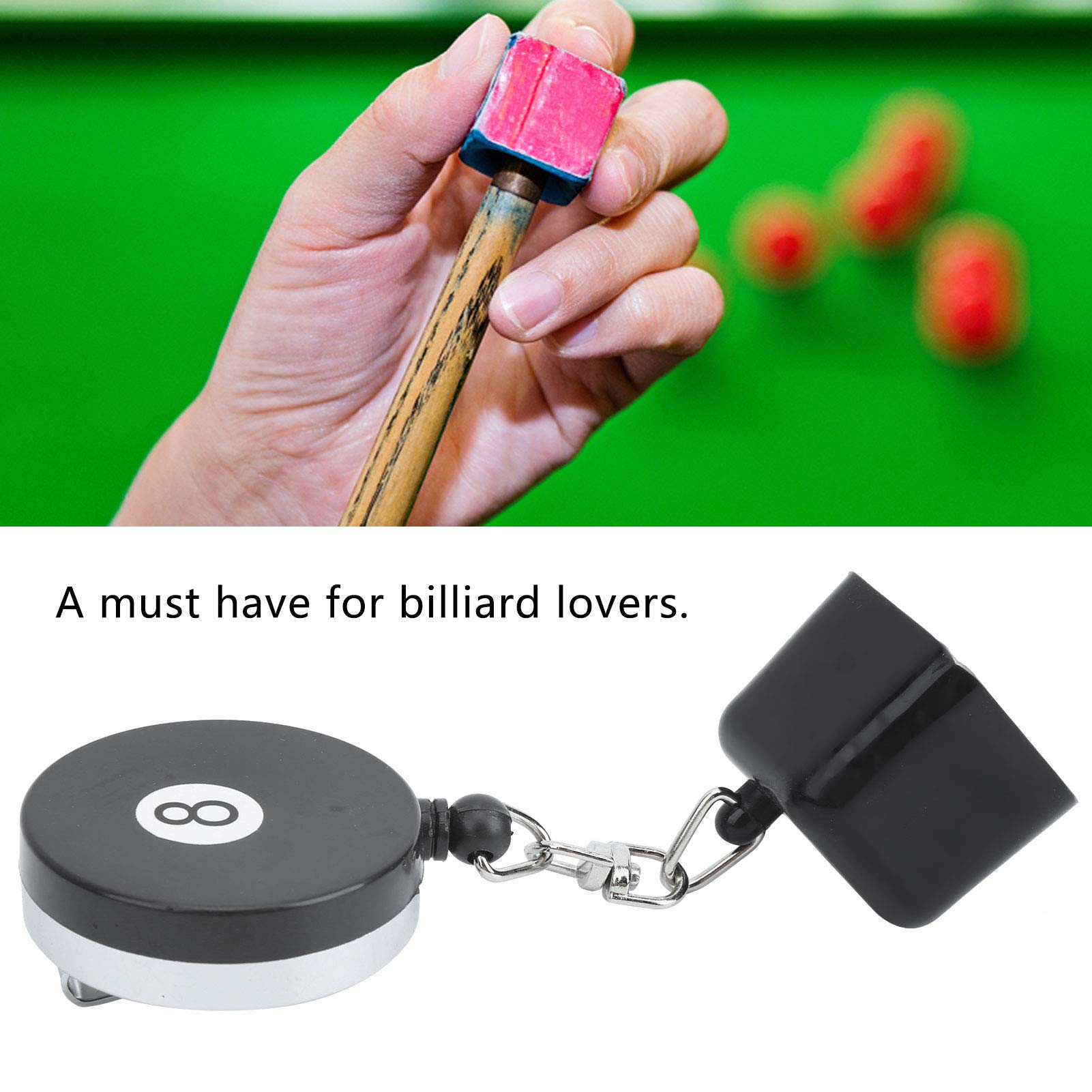 Premium Retractable Pool Cue Chalk Holder - Durable Iron & Plastic Design for Billiards Players | Perfect for Home Game Rooms, Bars & Professional Tournaments