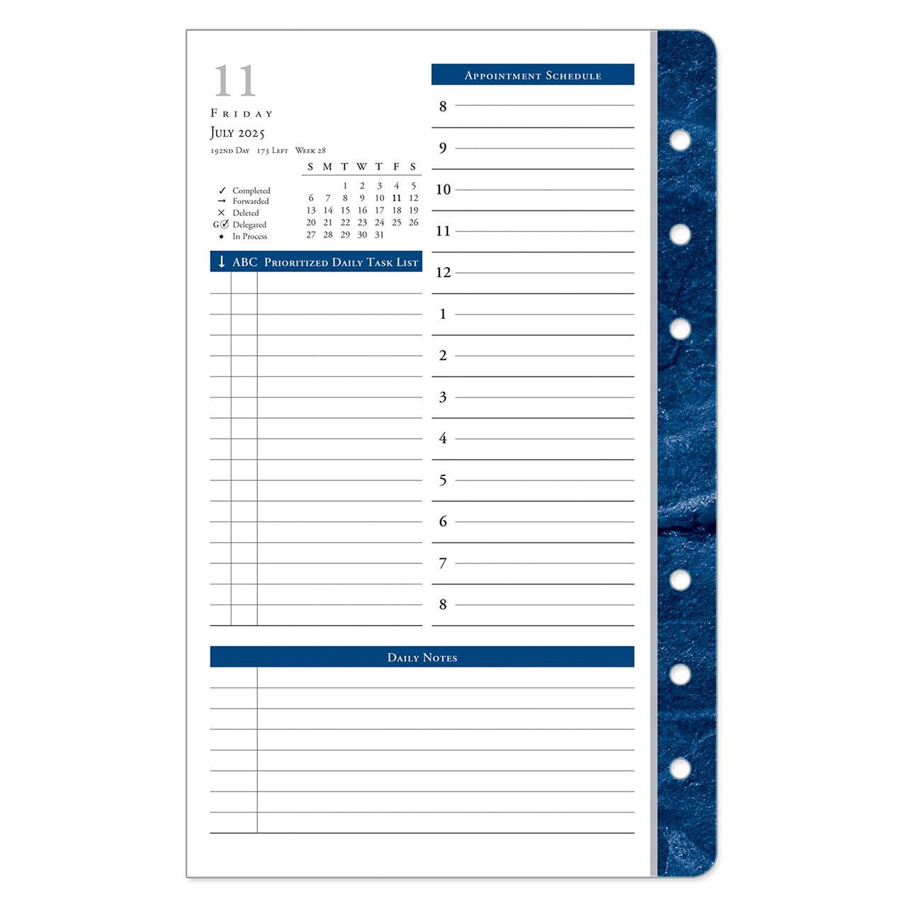 FranklinCovey Monticello One Page Per Day Ring-Bound Planner - Compact Size, July 2025 to June 2026 | Daily Organizer for Work, School & Personal Productivity | Perfect for Professionals & Students