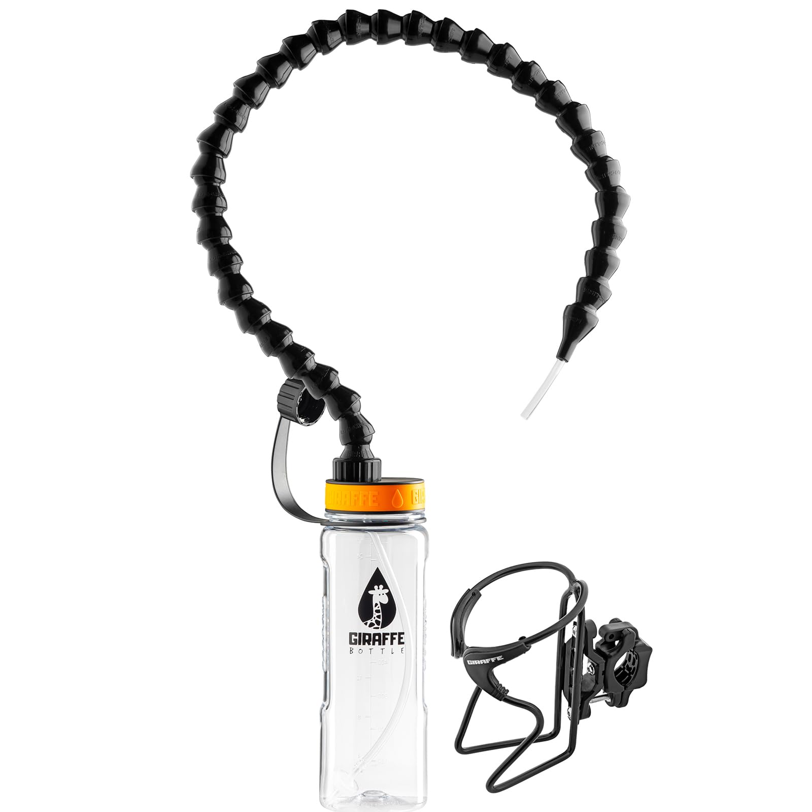 Hands-Free Drinking System with 30 Inch Tube & Bottle Holder - Clear Giraffe Water Bottle for Hiking, Running, and Outdoor Activities
