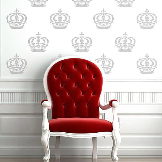 King Crown Wall Art & Furniture Stencil - Reusable DIY Painting Template for Home Decor, Wood Signs, and Craft Projects | Perfect for Royal-Themed Bedrooms, Weddings, and Gothic Interiors