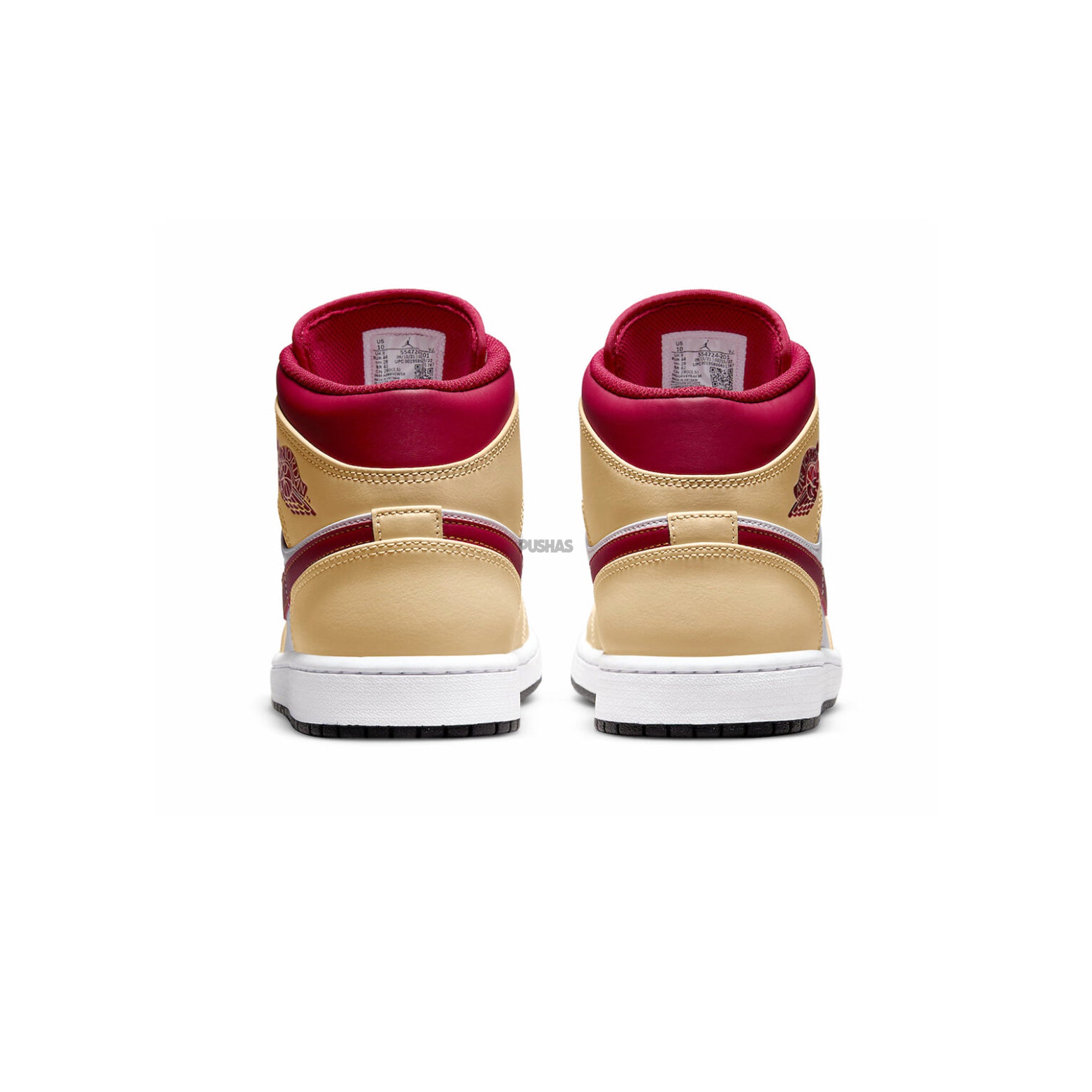 Air Jordan 1 Mid 'Beige White Red' Sneakers for Men (2022 Release) - Retro Basketball Shoes for Casual Wear & Street Style
