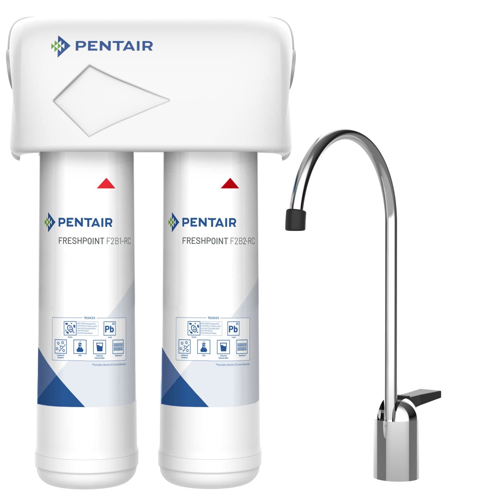Pentair FreshPoint F2000-B2B 2-Stage Under Sink Water Filter System | NSF Certified PFAS, PFOA/PFOS Reduction | Perfect for Clean Drinking Water in Homes & Offices