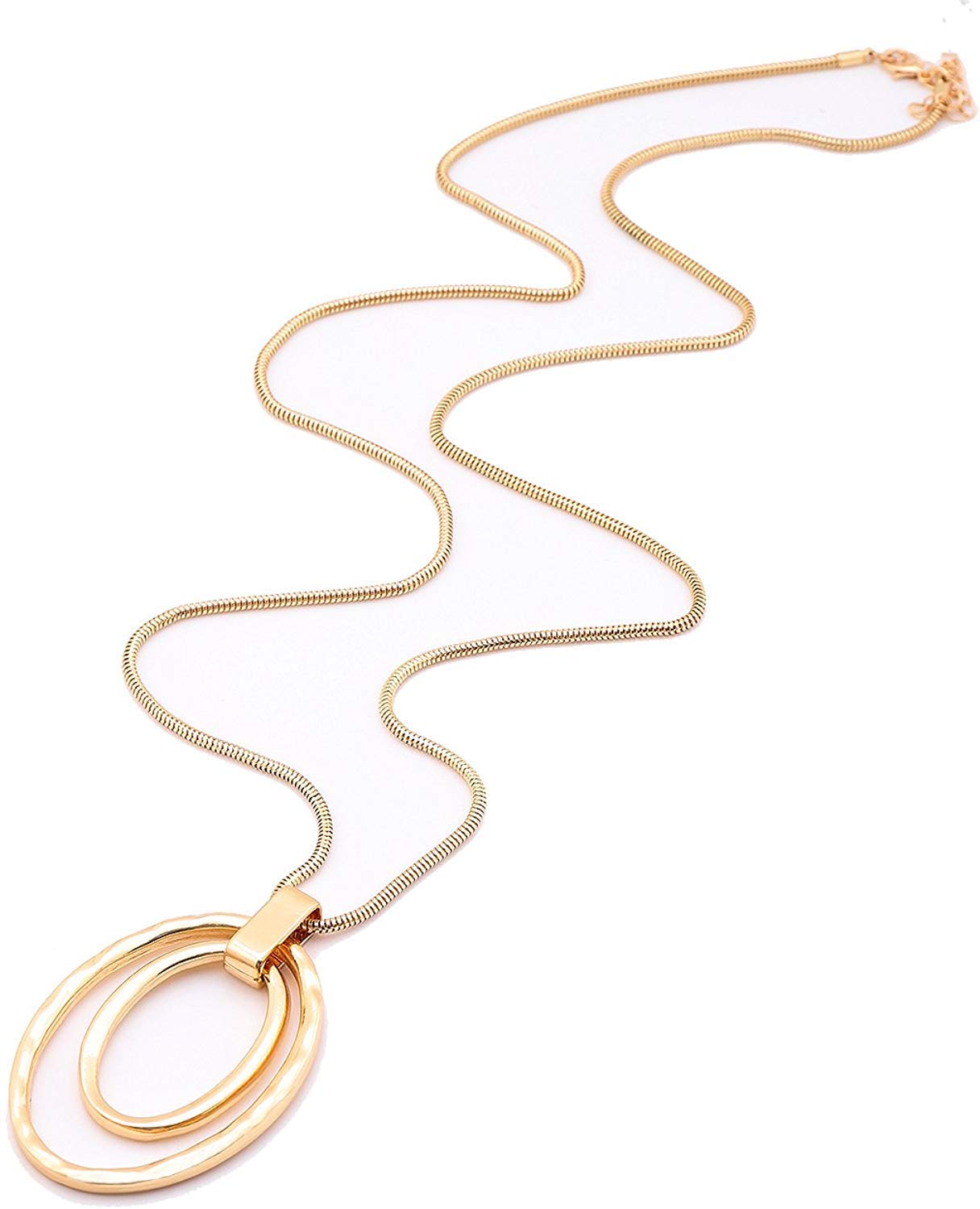 3PCS Long Pendant Necklaces for Women - Disk Circle & Tassel Y Necklace Set, Triple Stack Statement Jewelry for Casual Wear, Office & Date Night