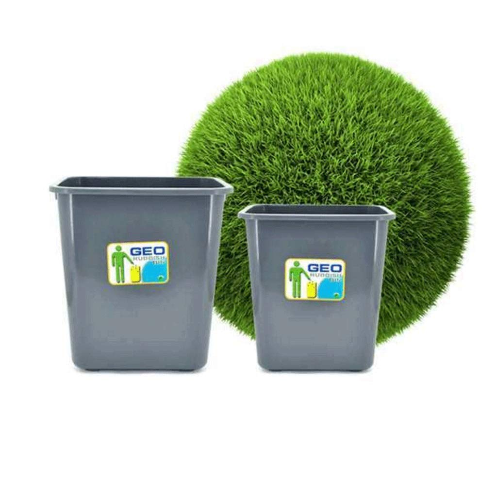 Outdoor Trash Can 20L/30L/50L/60L - Square Plastic Flip Lid Dustbin for Office, Corridor & Home - Waste Recycling Storage Bucket (Gray, 30L) - Perfect for Kitchen, Garden, Garage & Commercial Spaces