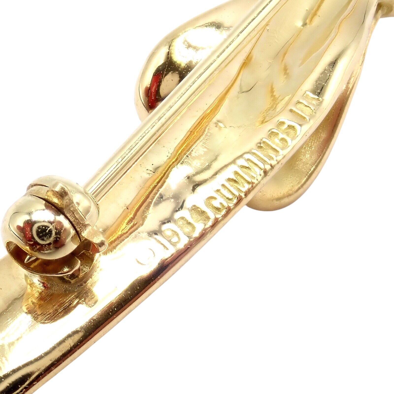 Authentic Angela Cummings 18k Yellow Gold Long Ribbon Bow Pin Brooch Vintage 1984 - Elegant Jewelry Gift for Women, Perfect for Weddings, Parties & Special Occasions