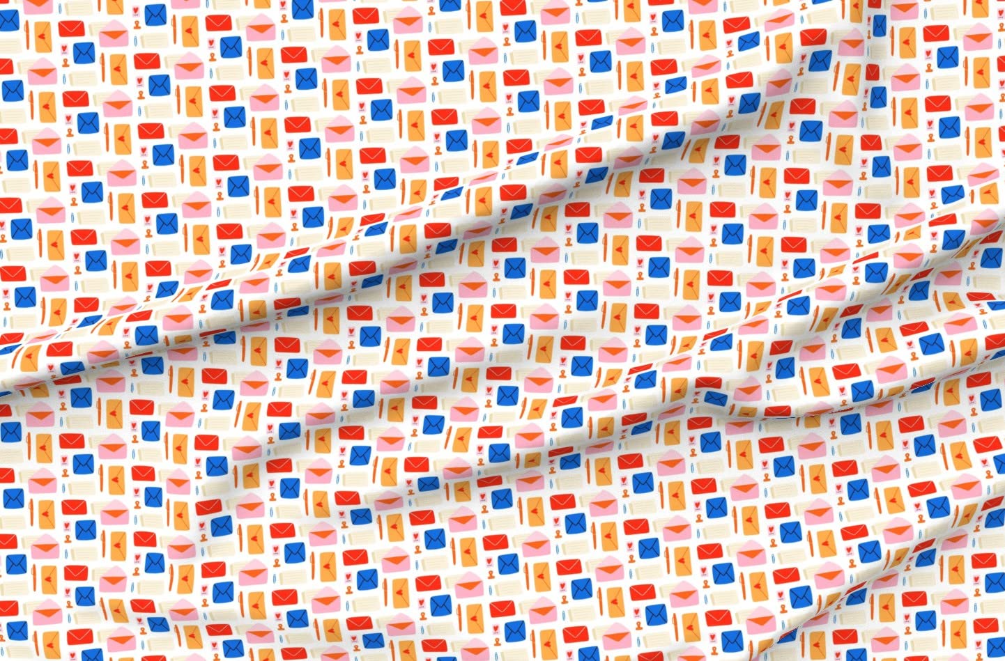 Snail Mail Letters Notes Printed Minky Fabric by The Yard - Soft Plush Fabric for Sewing Baby Blankets, Quilt Backing & DIY Crafts - Perfect for Nursery Decor, Gift Wrapping & Home Decor Projects