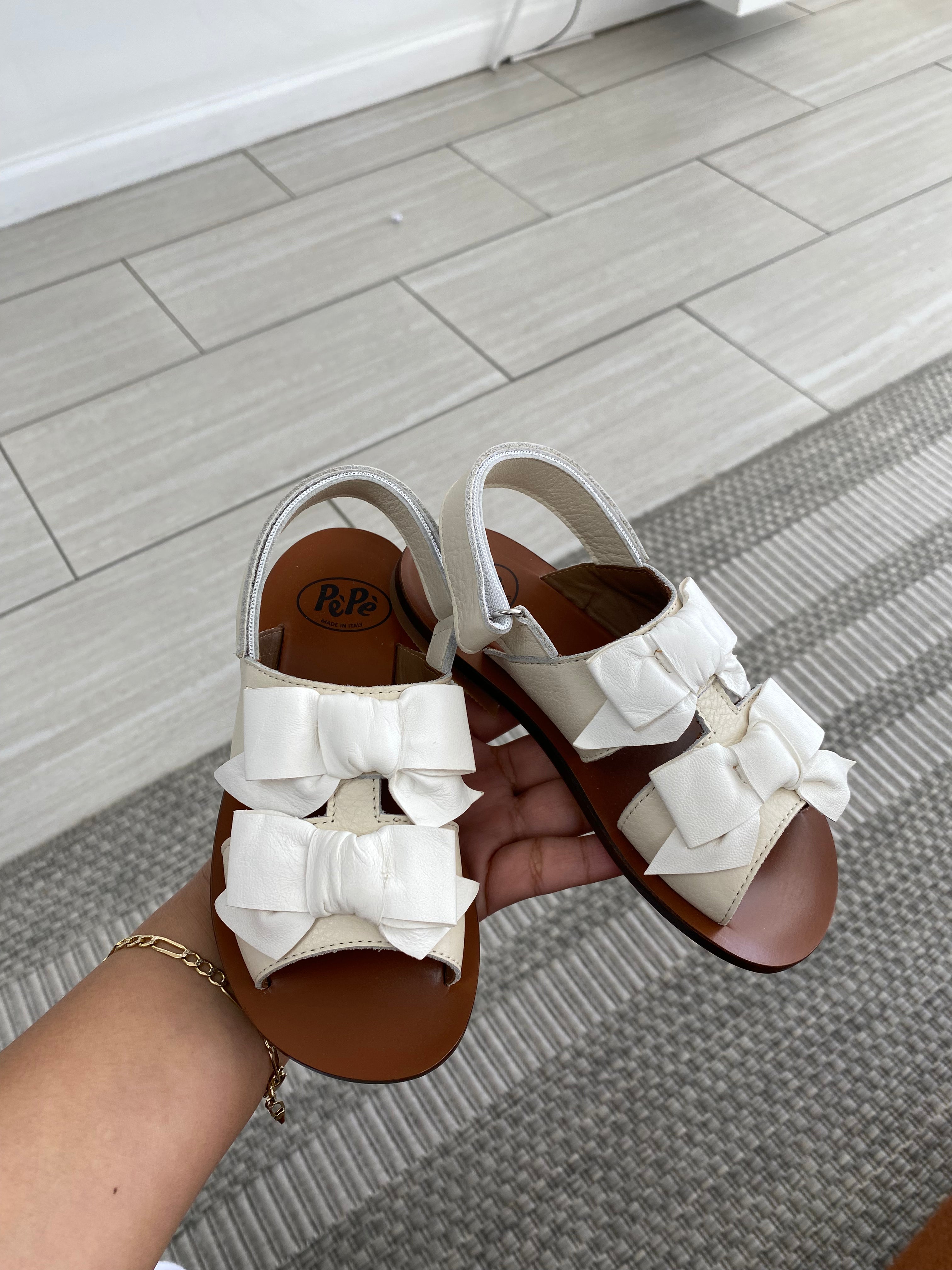 Pepe Vanilla Double Bow Sandal - Women's Elegant Flat Sandals for Summer | Perfect for Beach, Vacation & Casual Outfits