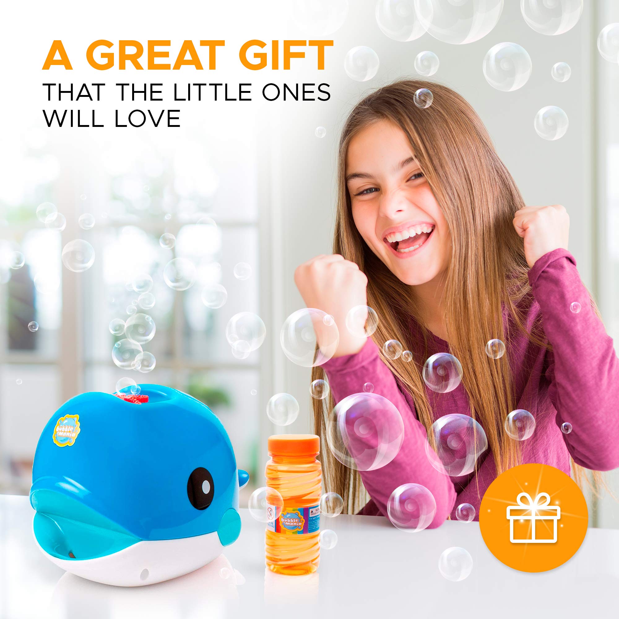 Whale Bubble Blower Machine for Kids - Automatic Bubble Maker with 500+ Bubbles per Minute - Outdoor Party & Backyard Play Toy for Toddlers & Children - Perfect for Birthday, Summer Fun, and Garden Activities