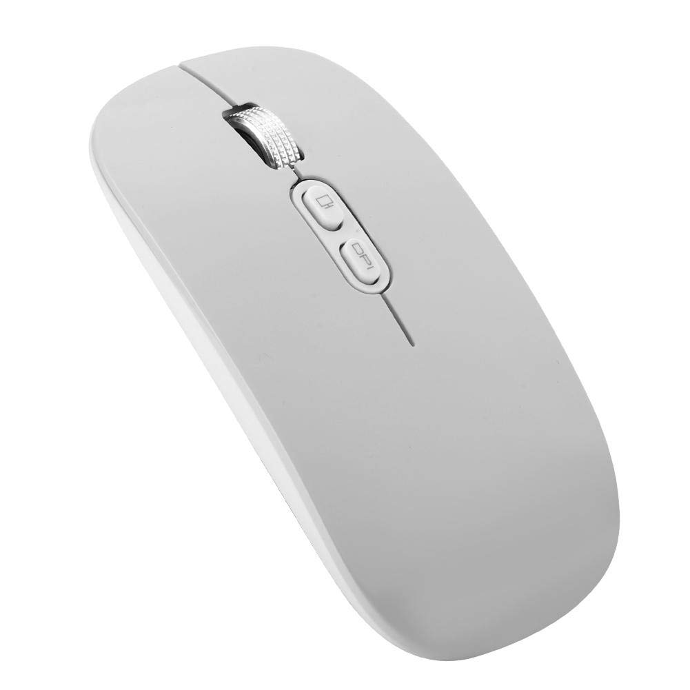 EBTOOLS 2.4G Wireless Rechargeable Mouse - Slim Ergonomic Silent Optical Mouse with USB Receiver for PC, Laptop, Desktop - Perfect for Home Office & Travel (Silver)