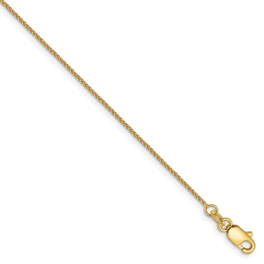 14K Solid Gold 0.80mm Spiga Chain Necklace - Dainty Layering Pendant Chain for Women, Perfect for Everyday Wear & Gift Giving