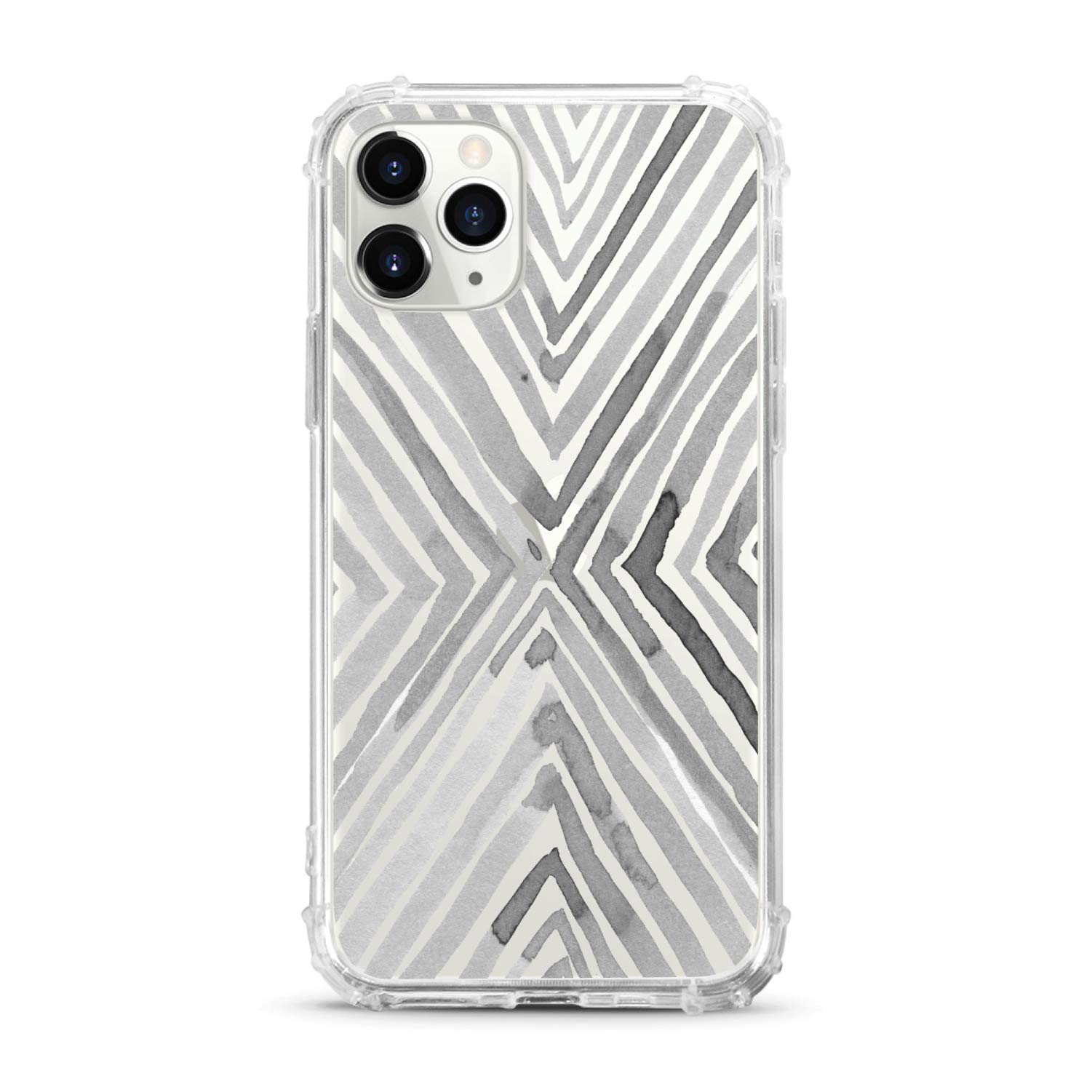 OTM Essentials iPhone 11 Pro Clear Tough Edge Phone Case - Shockproof Protective Cover with Raised Bezels, Anti-Scratch Transparent Back (X Grey) - Perfect for Daily Use, Work & Outdoor Activities