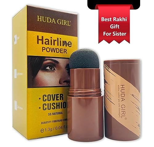 Huda Girl Beauty Hairline Shadow Powder Stick - Black | Waterproof & Long-Lasting Eyebrow Pencil for Natural-Looking Brows | Perfect for Daily Makeup, Cosplay & Special Occasions