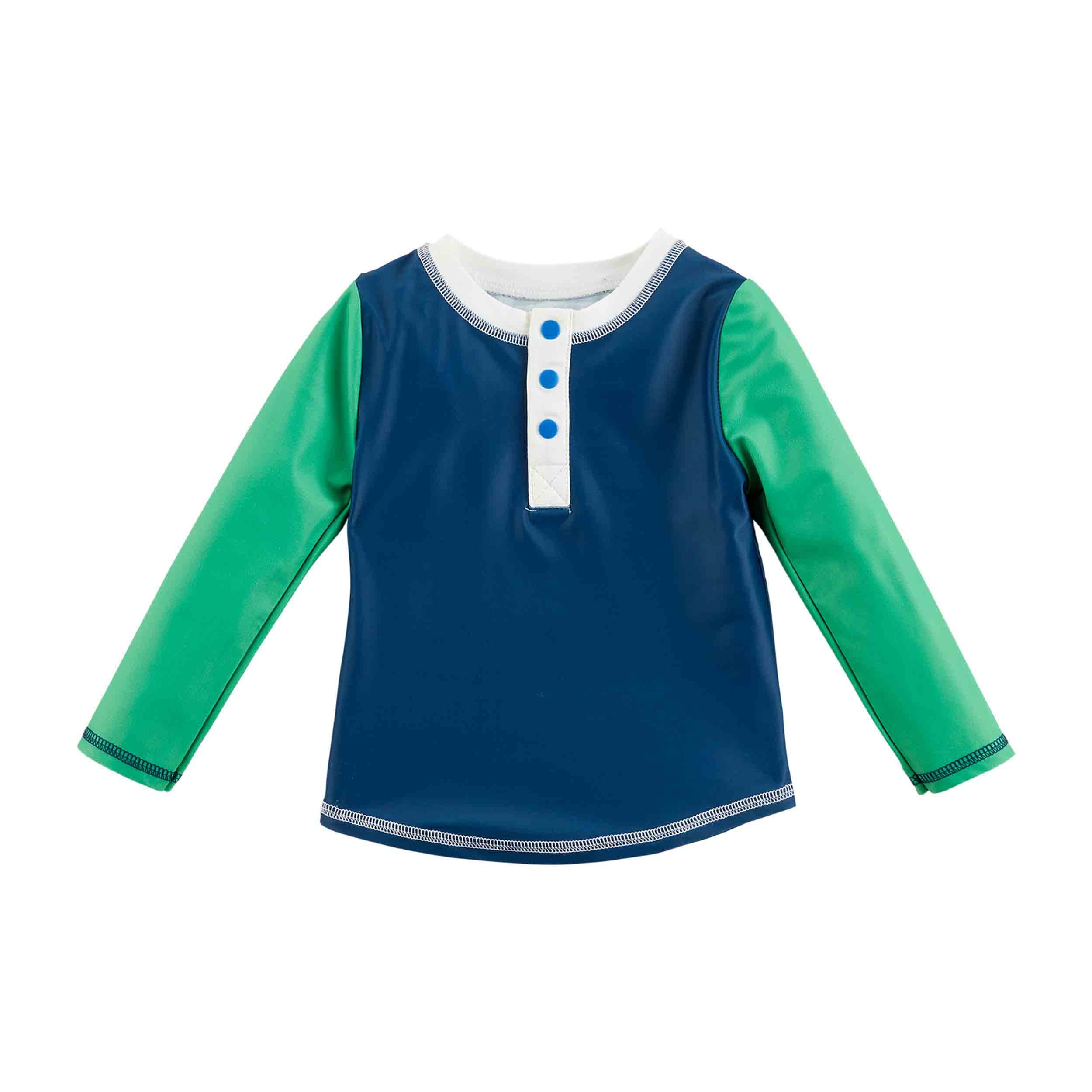 Mud Pie Boys UPF 50+ Sun Protection Long Sleeve Rash Guard Swim Shirt for Beach, Pool & Outdoor Activities
