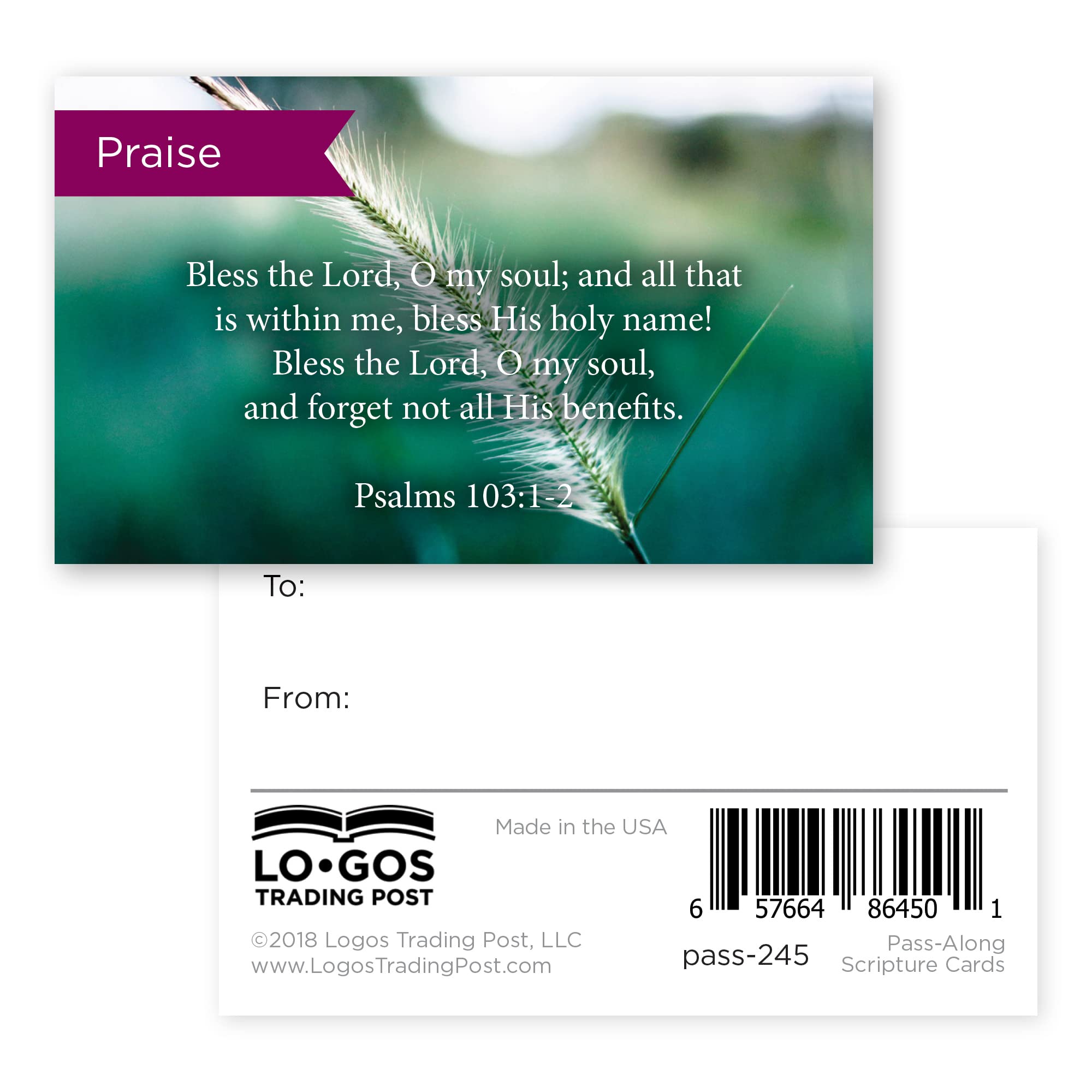 Pass It On Scripture Cards - Pack of 25 Inspirational Bible Verse Wallet Cards with Psalm 103:12 | Perfect for Christian Devotionals, Bible Study Groups, Scripture Memorization & Encouragement Gifts | Compact Greeting Cards for Church Events, Small Groups & Personal Faith Journey