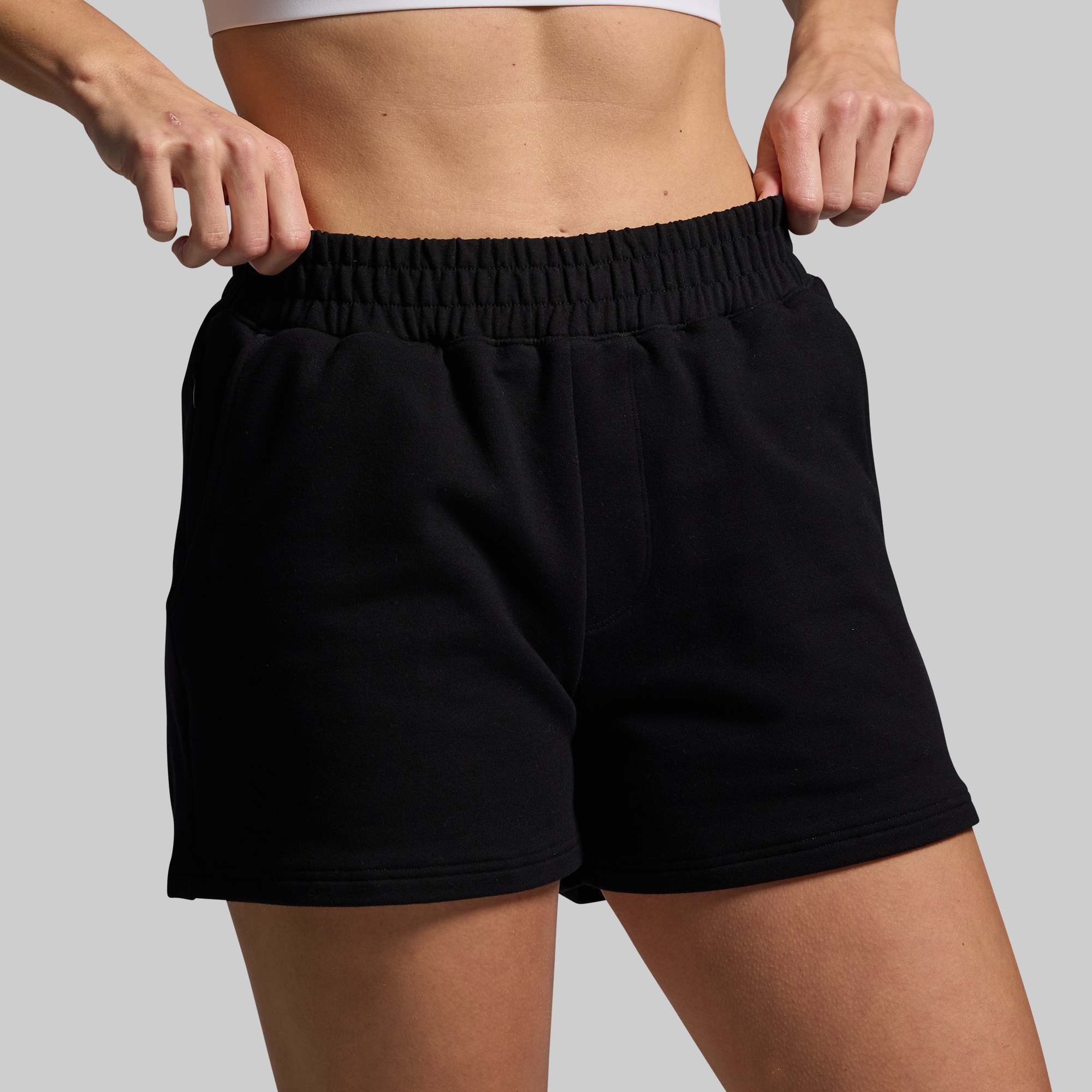 Women's High-Waisted Comfortable Workout Shorts - Black - Perfect for Running, Yoga & Gym