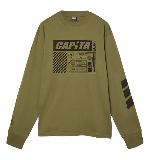 Capita 2025 Mental Long Sleeve T-Shirt for Men & Women | Olive Green Cotton Crewneck Tee | Casual Streetwear & Outdoor Activities