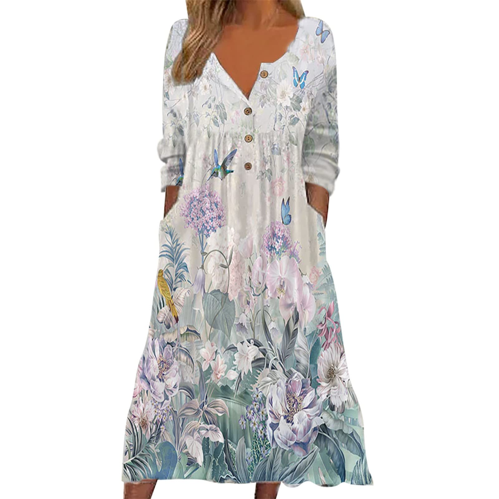 Boho Floral Smocked Dress for Women - Casual Summer Beach Sundress with Puff Sleeves & Mini Short Length | Perfect for Vacations, Outdoor Parties, and Romantic Dates