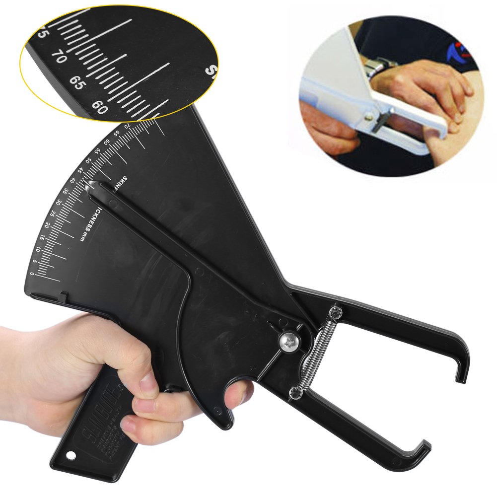 0-80mm Body Fat Caliper Skinfold Measurement Tool - Accurate Fitness Body Fat Tester with 0.1mm Precision (White) - Perfect for Home Gym, Personal Training, and Health Monitoring
