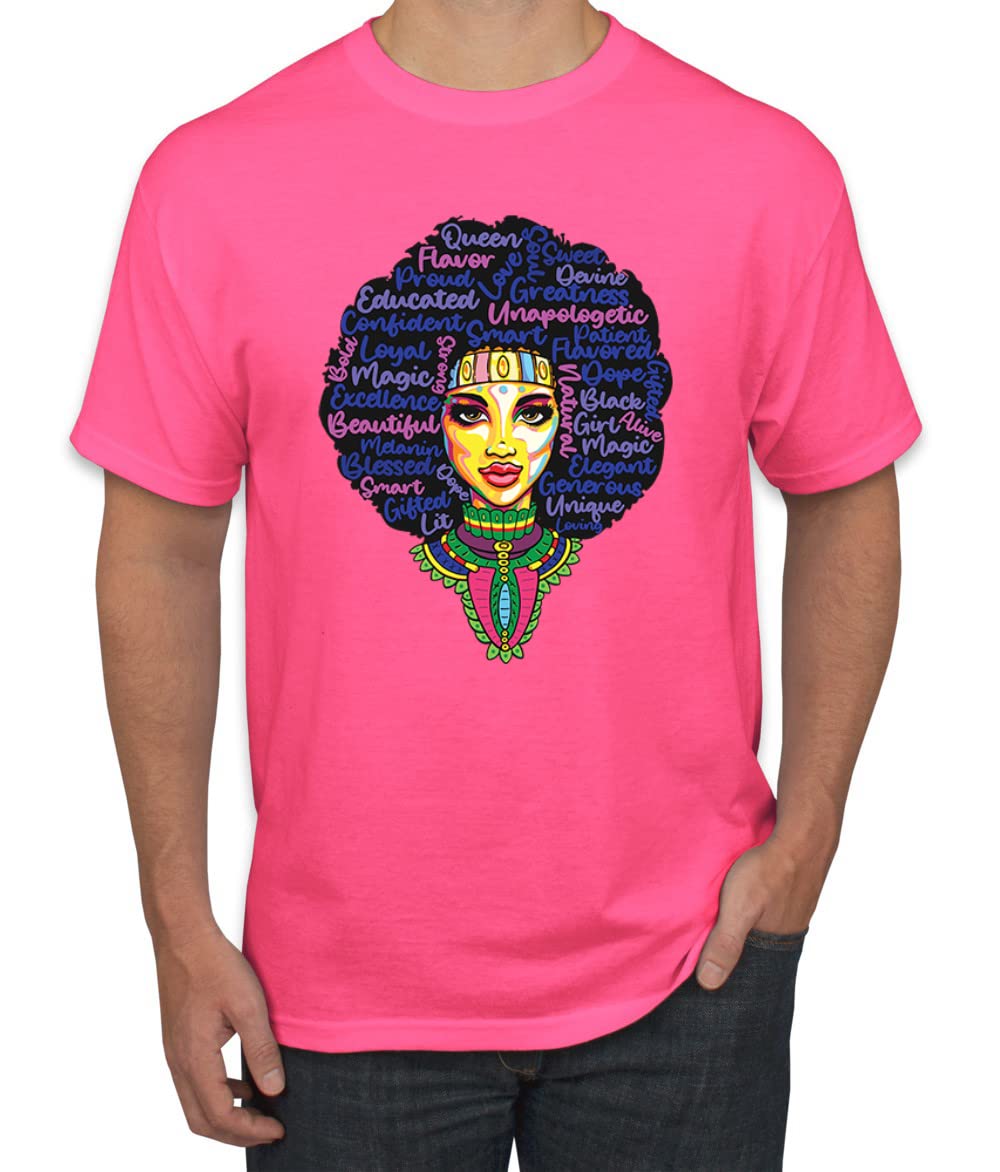 Queen Bee Strong Black Woman Black Pride Men's Graphic T-Shirt - Empowering Afrocentric Streetwear for Casual Wear & Black History Month Celebrations