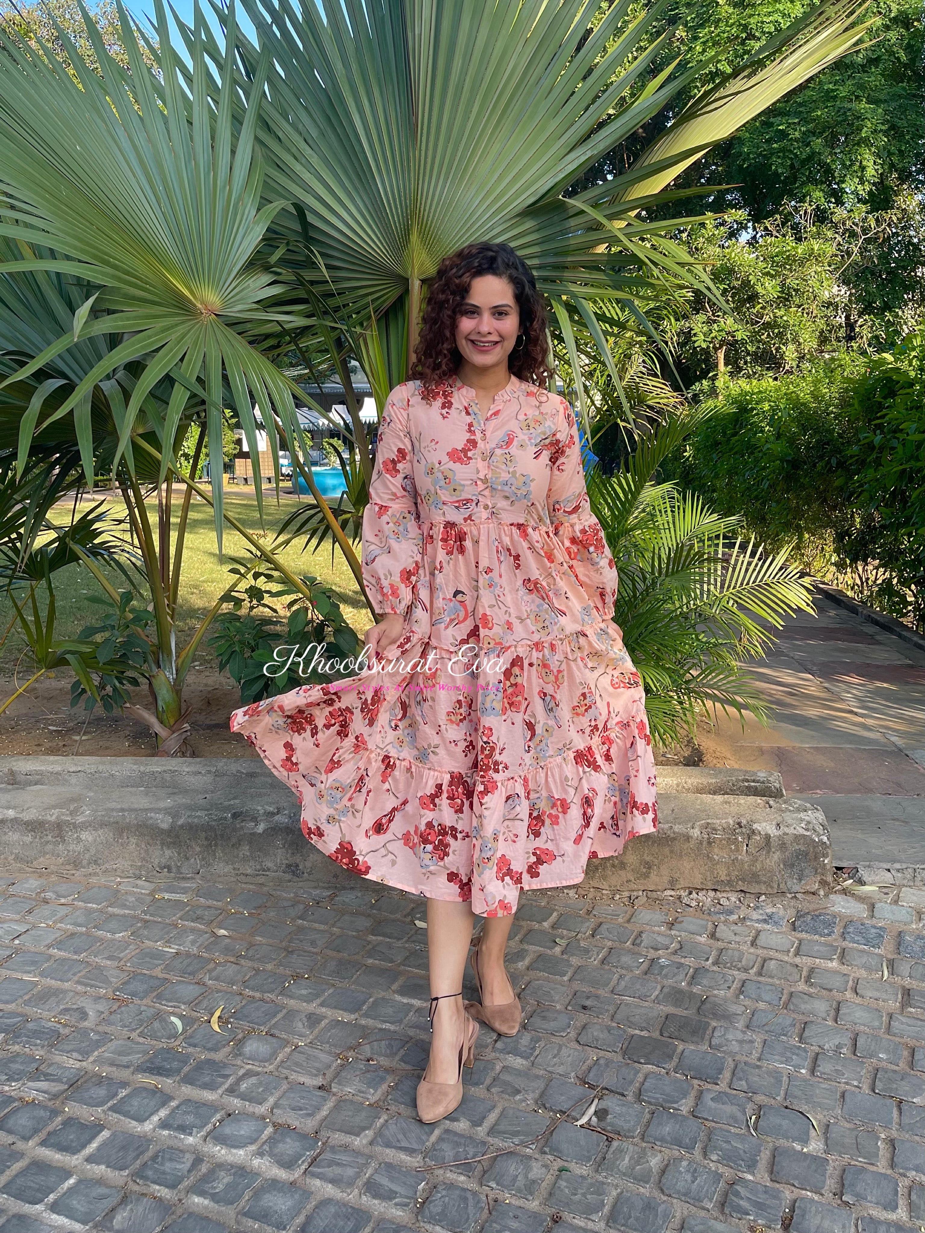 Elegant Peach Flare Long Maxi Dress for Women - Summer Boho Beach Wedding Party Dress - Perfect for Vacations, Dates & Outdoor Events