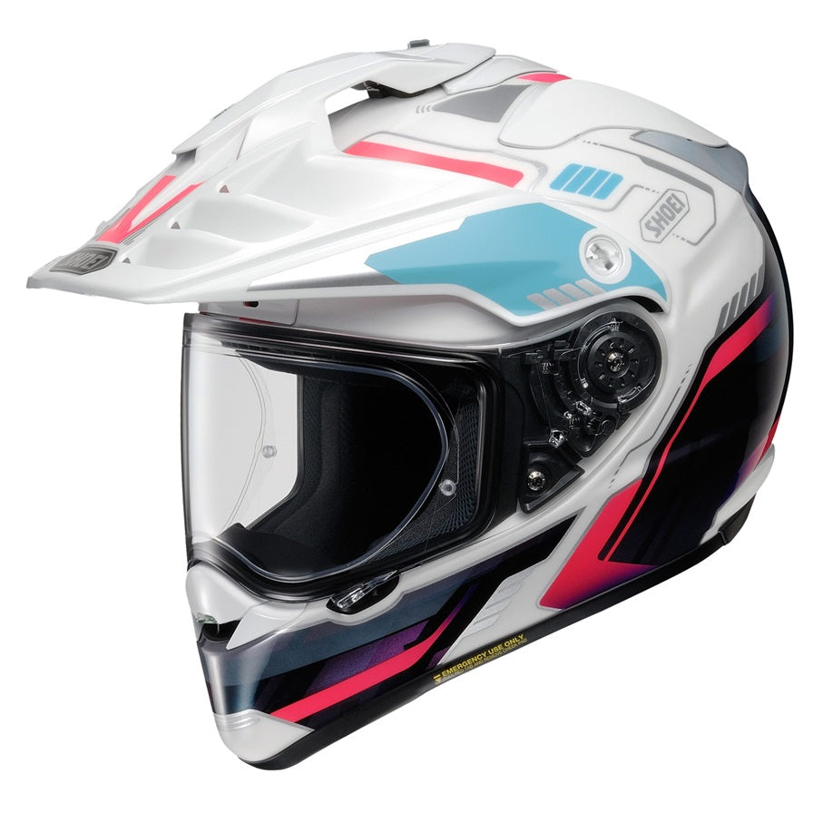Shoei Hornet X2 Invigorate Motorcycle Helmet - White/Black/Red - Lightweight & DOT Certified for Street & Off-Road Riding