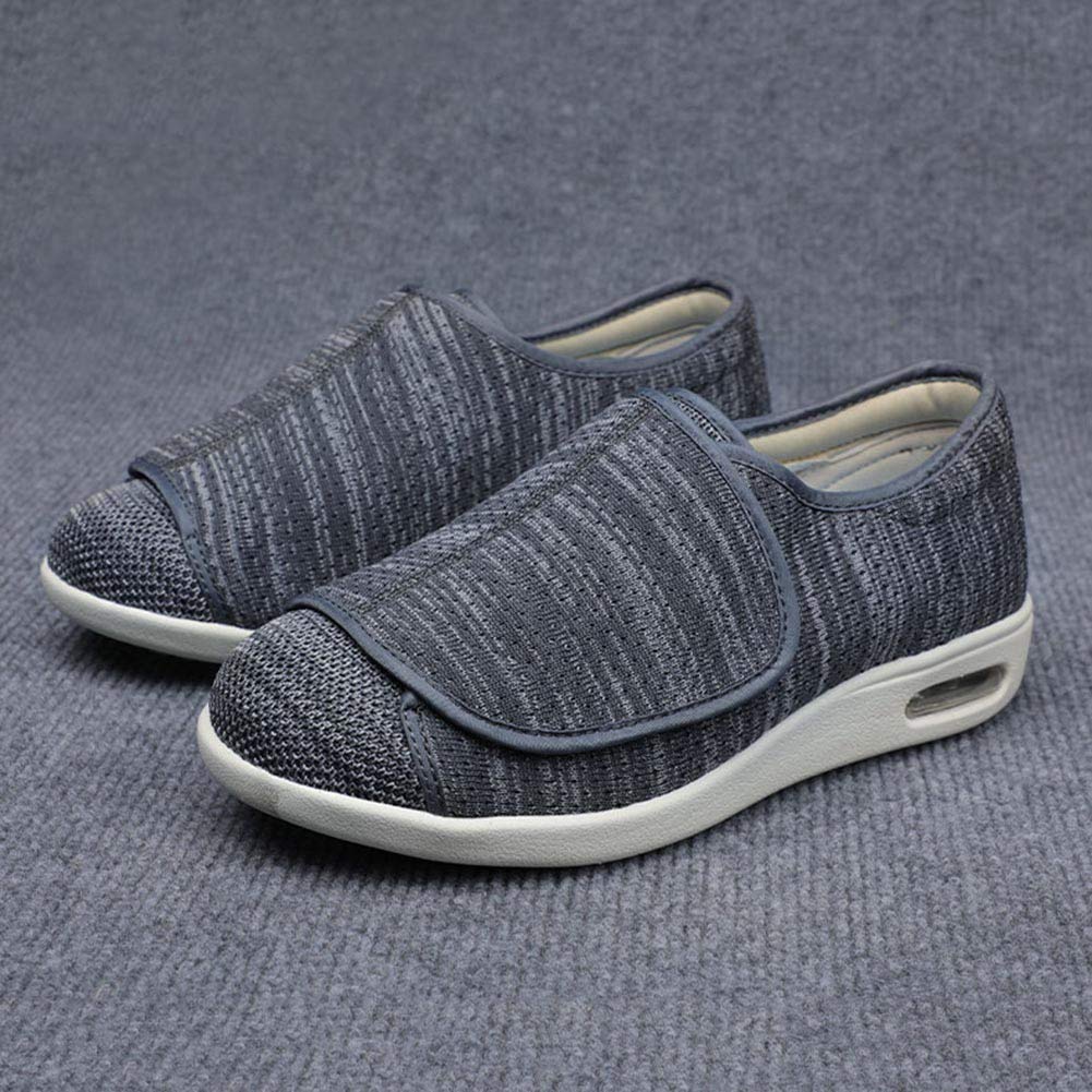 W&LESVAGO Men's Extra Wide Air Cushion Walking Sneakers - Fully Adjustable Comfort Shoes for Diabetic & Edema Relief - Ideal for Elderly Outdoor Activities, Walking & Daily Wear