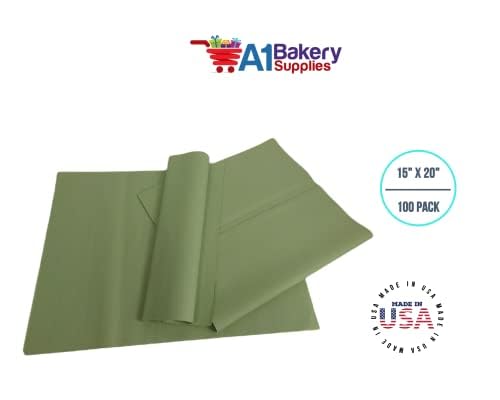 Premium Sage Green & Light Olive Bulk Tissue Paper - 15