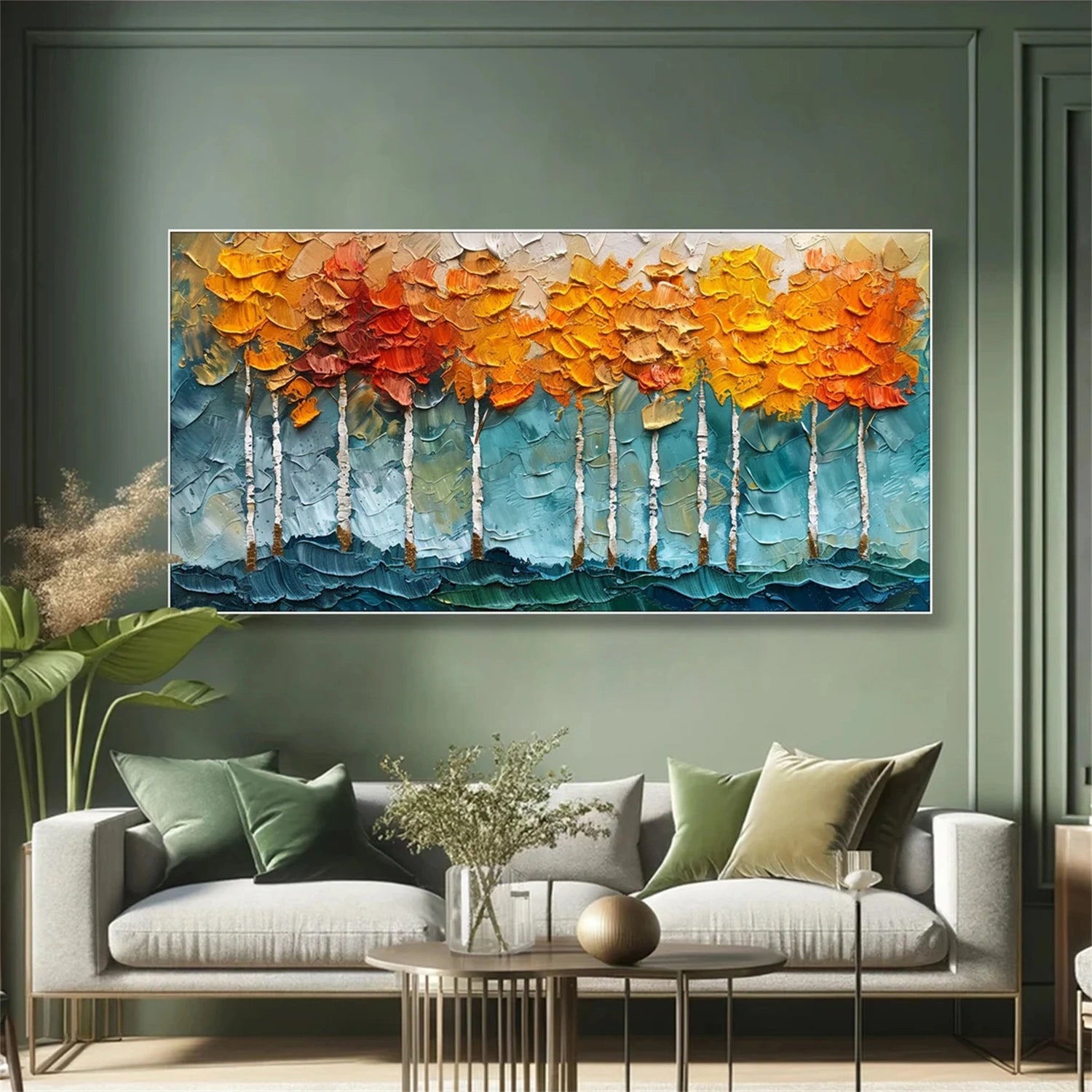 Flower and Tree Painting #FT146 - Handmade Canvas Wall Art for Home Decor, Living Room, Bedroom & Office