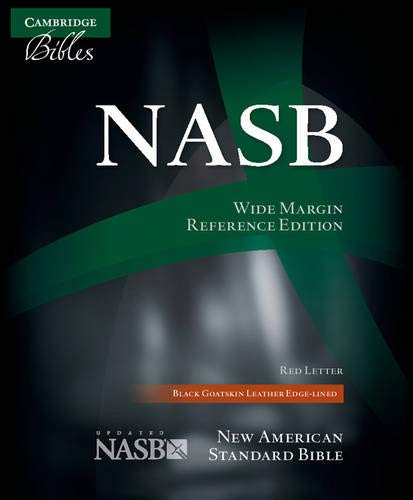 NASB Wide Margin Reference Bible - Black Edge-Lined Goatskin Leather Cover with Red-Letter Text (NS746:XRME) | Perfect for Bible Study, Sermon Preparation & Personal Devotion