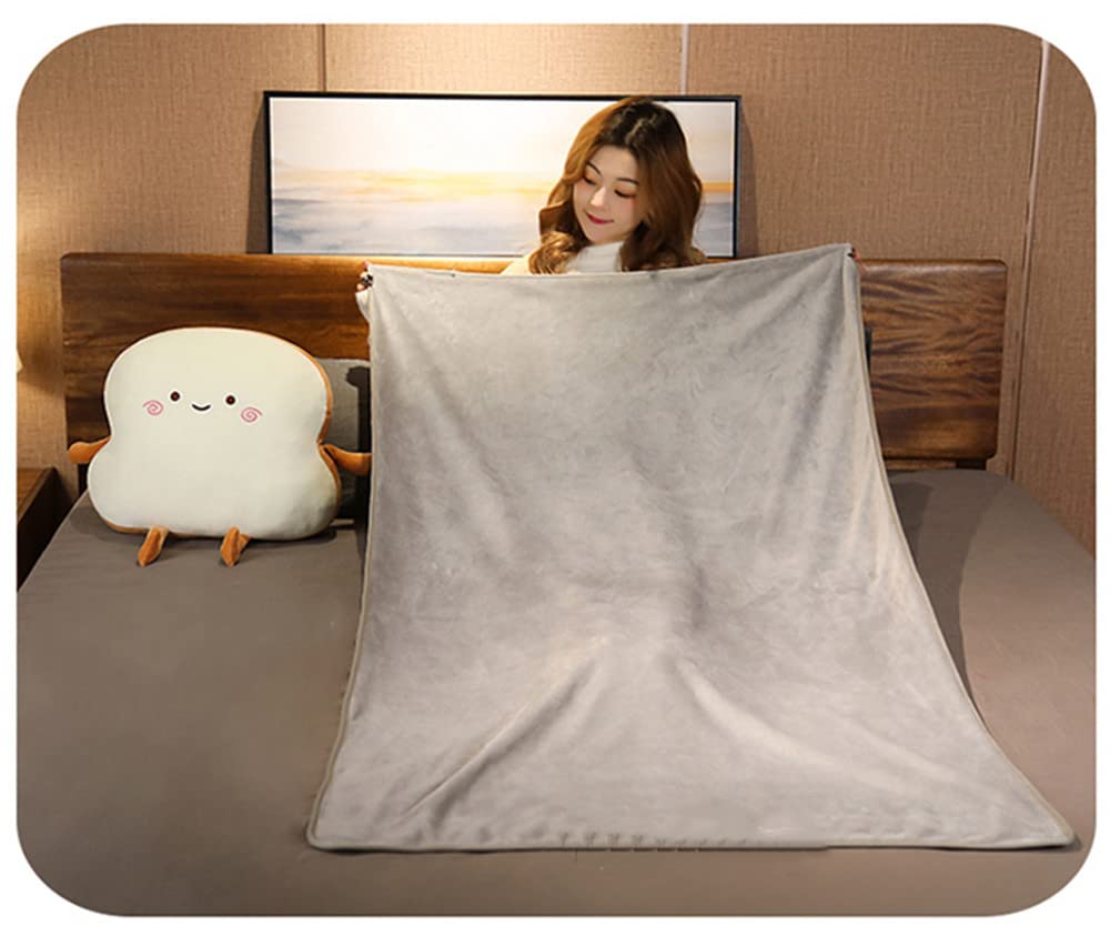 JOSON Toast Bread Pillow - 3-in-1 Dual Use Sofa Cushion, Blanket & Home Decor (Smile Face) - Perfect for Living Room, Bedroom & Office Relaxation