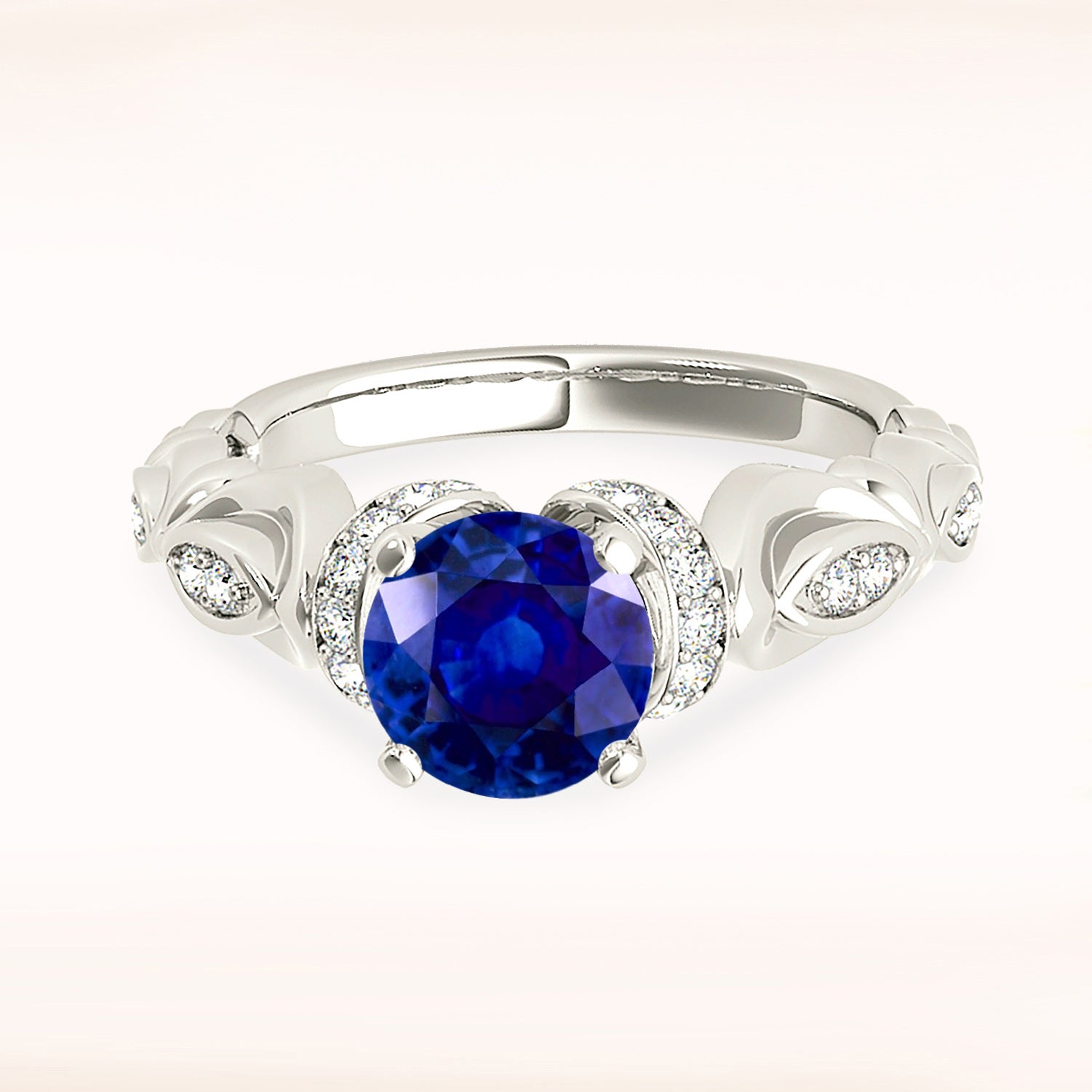 1.80 Carat Genuine Blue Sapphire Vintage Ring - Elegant Antique Style Jewelry for Women, Perfect for Weddings, Anniversaries & Special Occasions