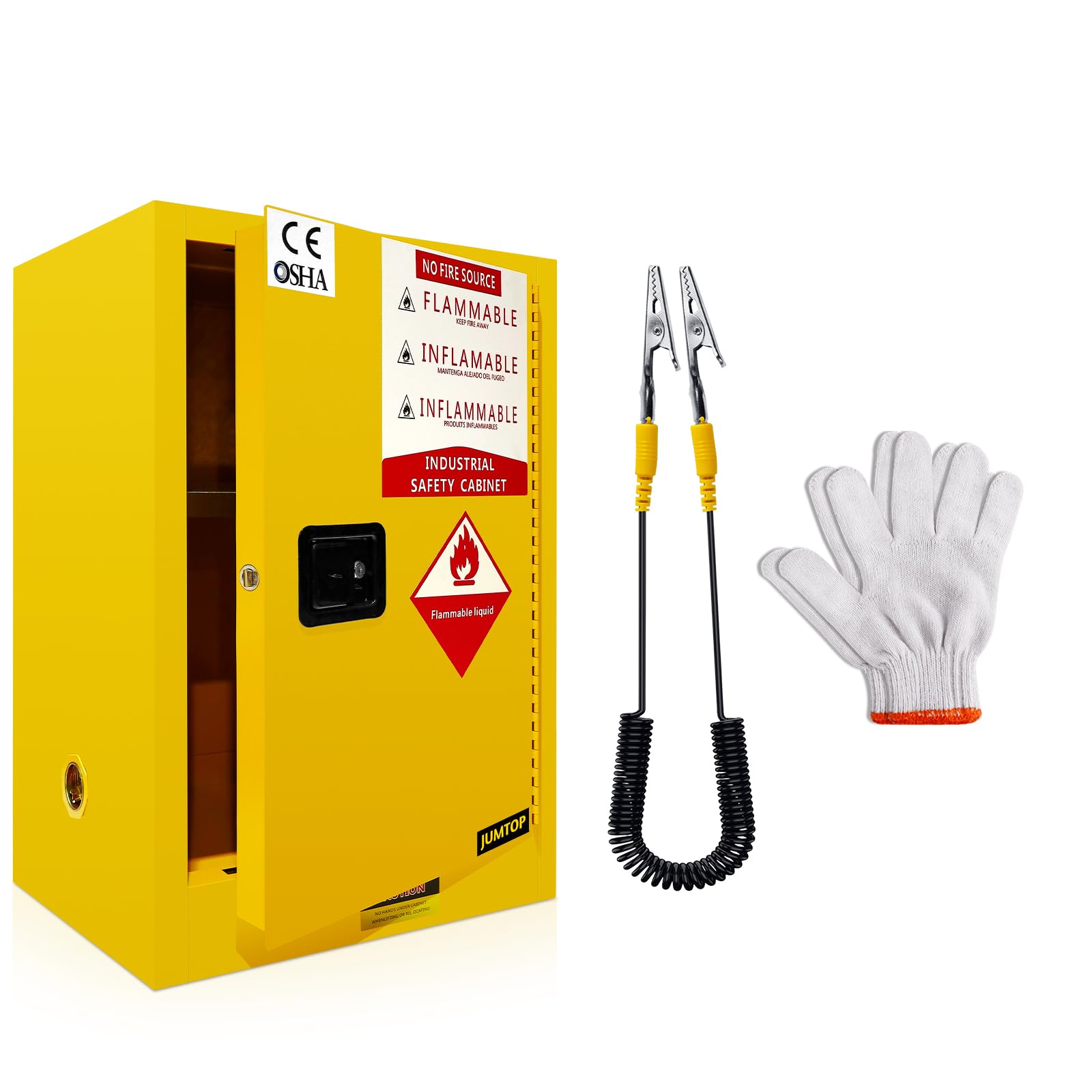 Flammable Storage Cabinet - 28 Gallon Fireproof Safety Cabinet, Galvanized Steel Chemical Storage for Industrial & Workshop Use (18.11