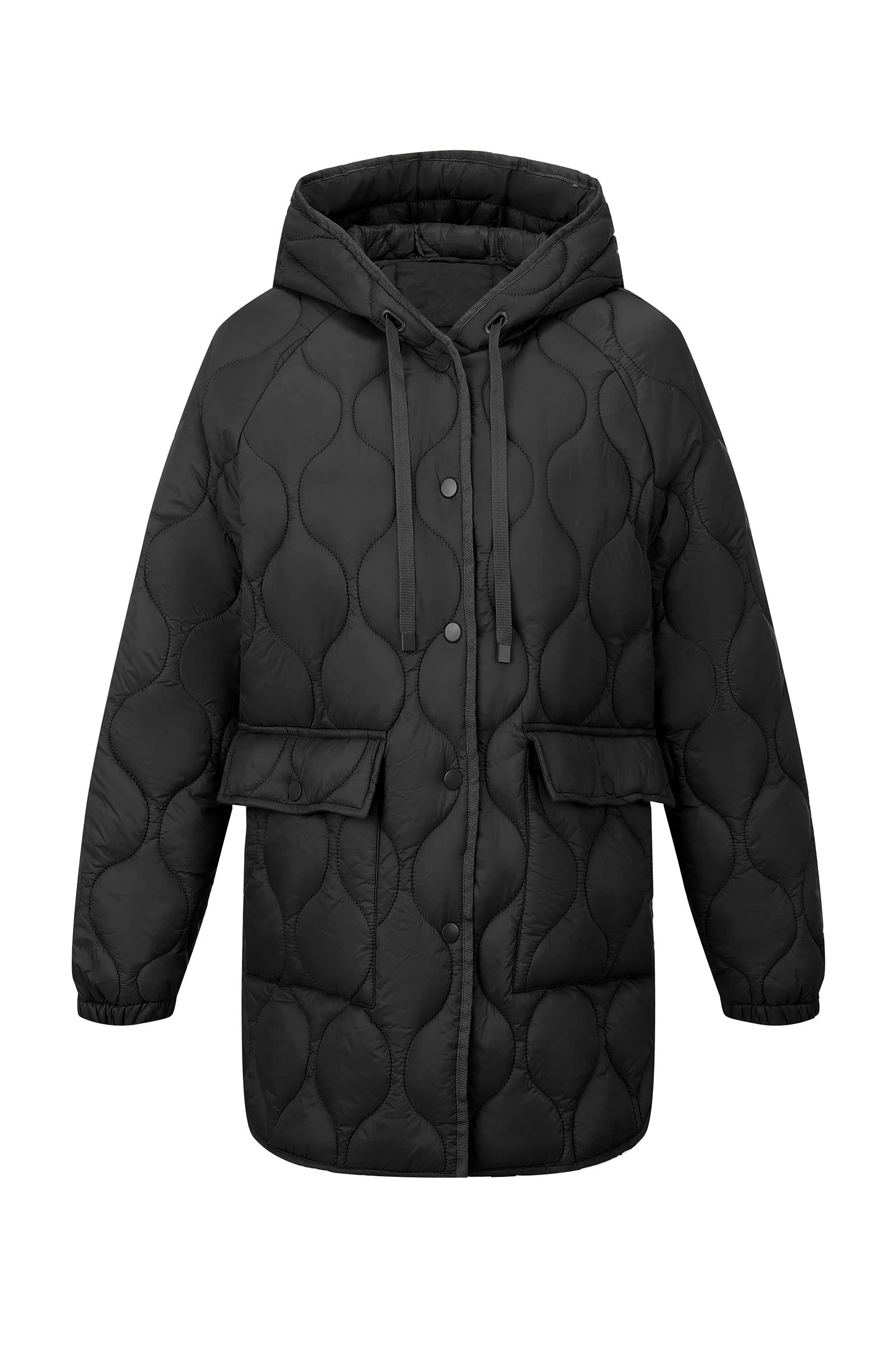 RISISSIDA Women's Lightweight Quilted Puffer Jacket with Hood - Packable Loose Fit Coat for Spring & Fall Fashion | Casual Outerwear for Daily Wear, Travel & Outdoor Activities