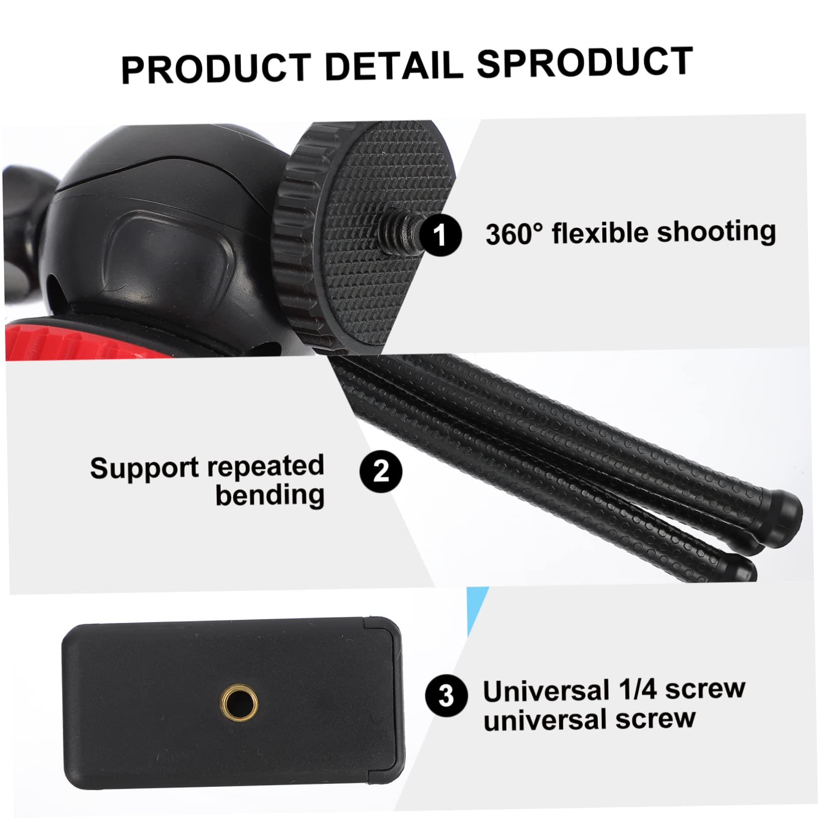 Homoyoyo 3-Pack Flexible Octopus Tripod Stand for Phone & Camera - Mini Desktop Tripod with High Elastic Glue Screw for Selfie, Vlogging, DSLR & Smartphone - Perfect for Travel, YouTube, Live Streaming & Photography