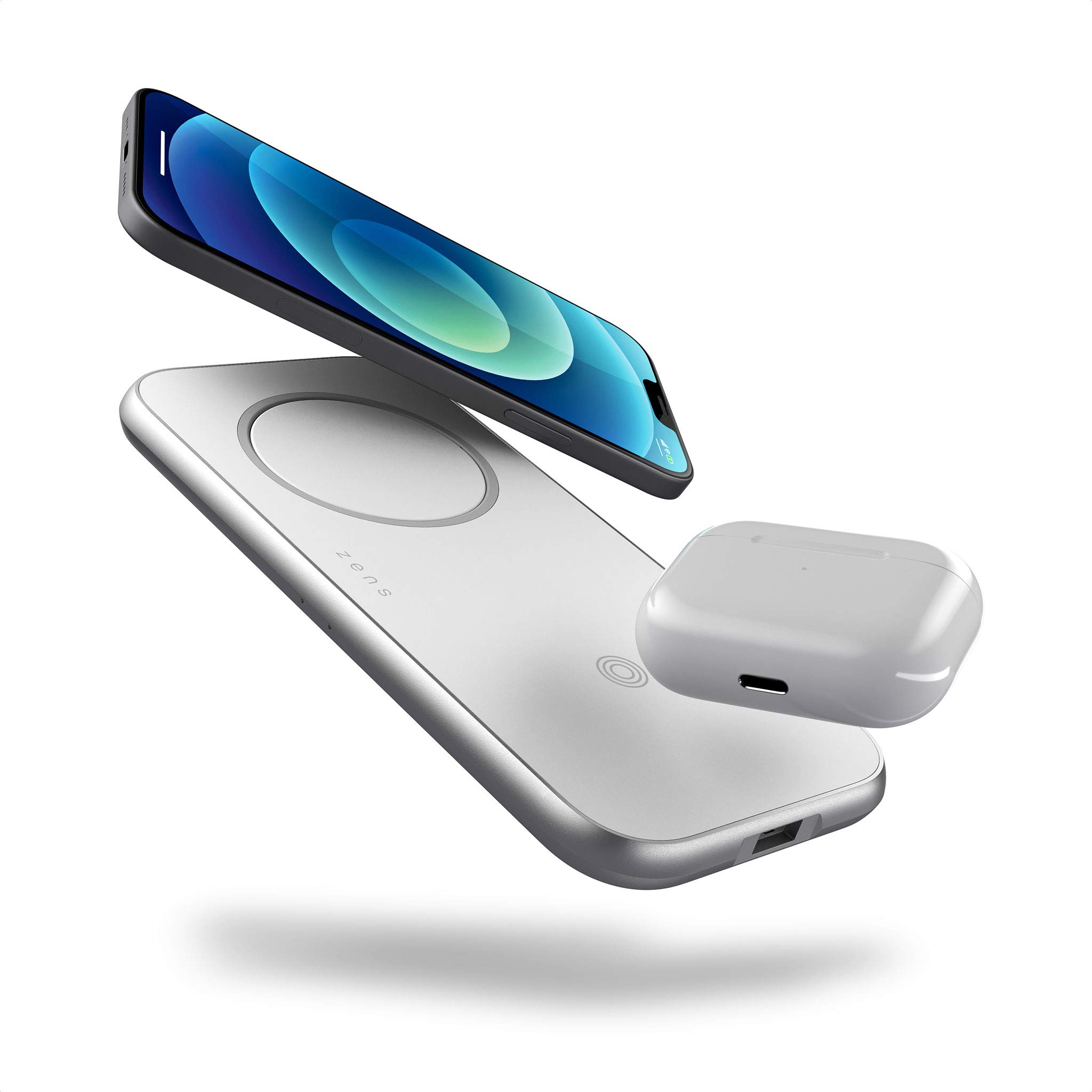 Premium ZENS Aluminum 3-in-1 Wireless Charger with 45W USB-C PD - Fast Charging for iPhone, AirPods & Apple Watch | Perfect for Home, Office & Travel