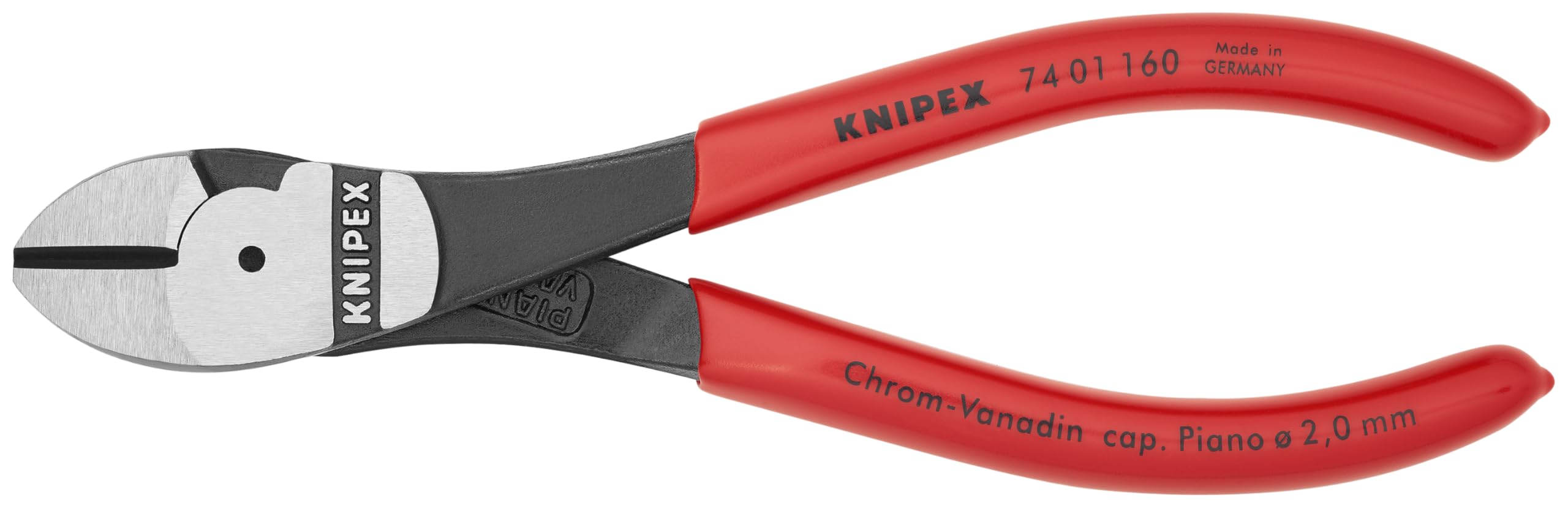 KNIPEX 7401160 High Leverage Diagonal Cutters - Professional Wire Cutting Pliers for Electrical Work, DIY Projects & Industrial Use - Heavy Duty Side Cutters for Copper, Steel & Aluminum Wires