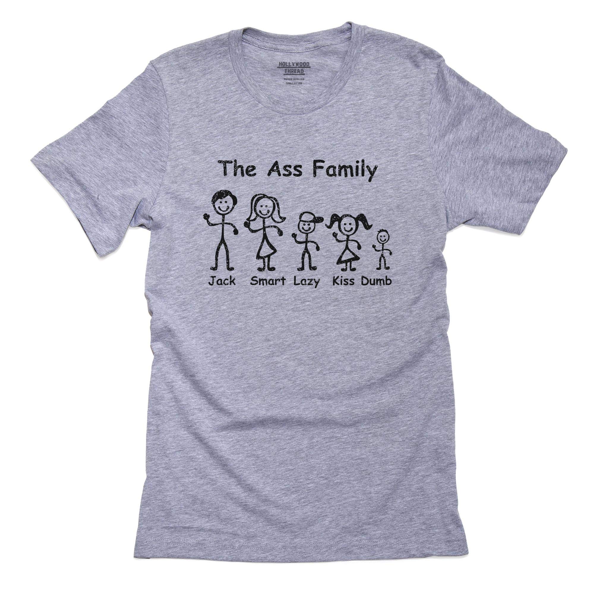 Funny Ass Family Stick Figures T-Shirt - Jack Smart Lazy Kiss Dumb Graphic Tee for Men | Cool Casual Wear for Parties, Gifts & Everyday Outfits