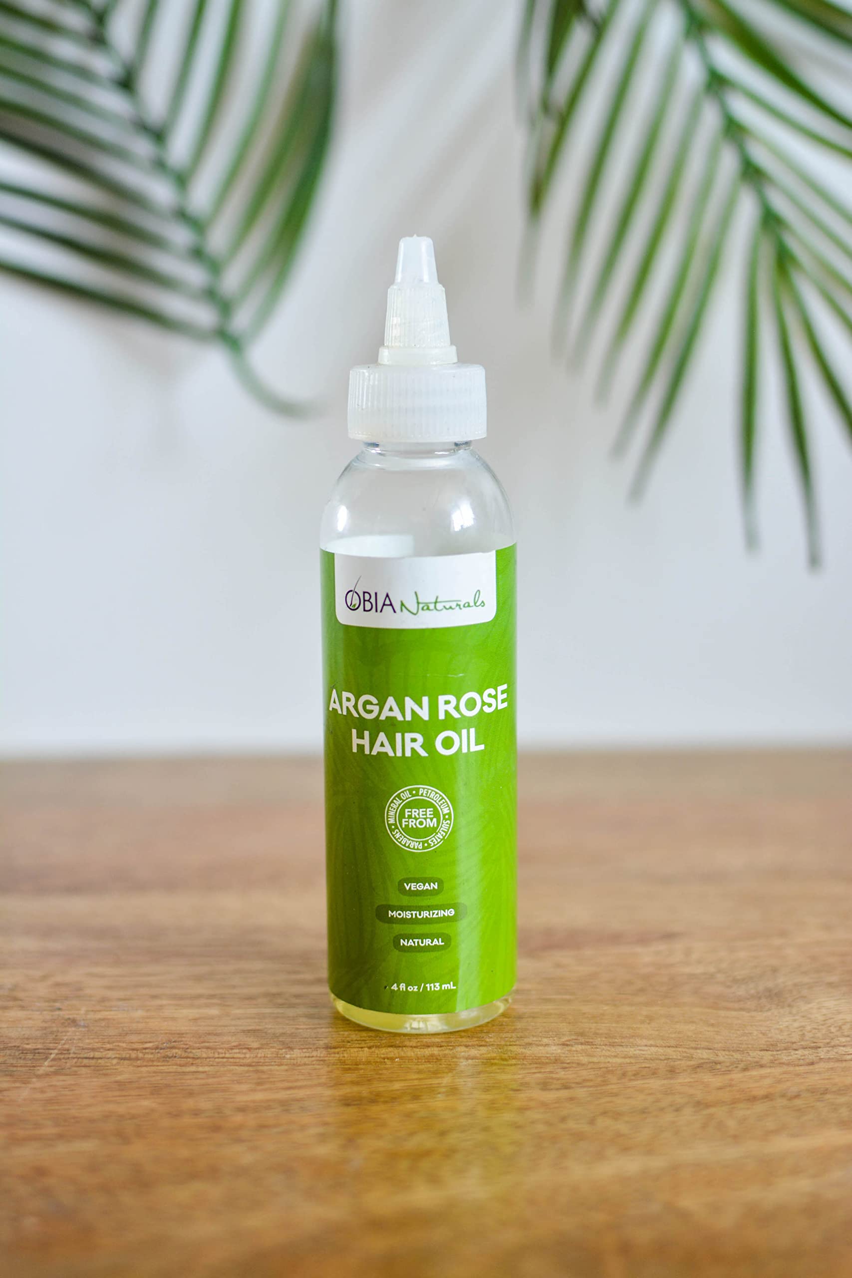 OBIA Naturals 100% Pure Argan & Rose Hair Oil for Dry, Damaged Hair - 4oz | Hydrating & Nourishing Treatment for Shine & Growth - Perfect for Daily Use, Styling & Split Ends Repair