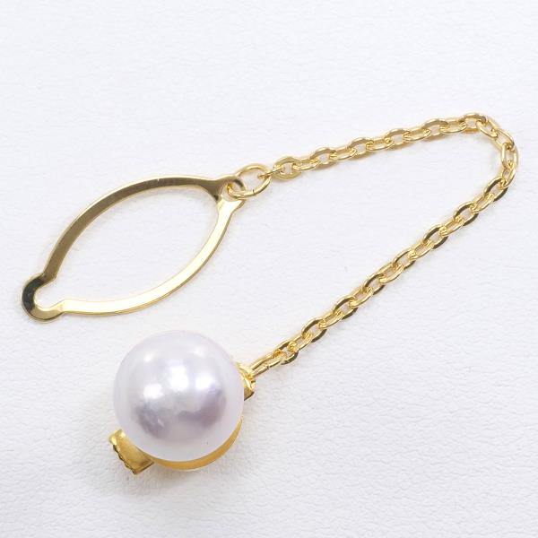 18K Yellow Gold Pearl Pin Brooch - Elegant Alloy Jewelry for Women, Perfect for Weddings, Parties & Special Occasions