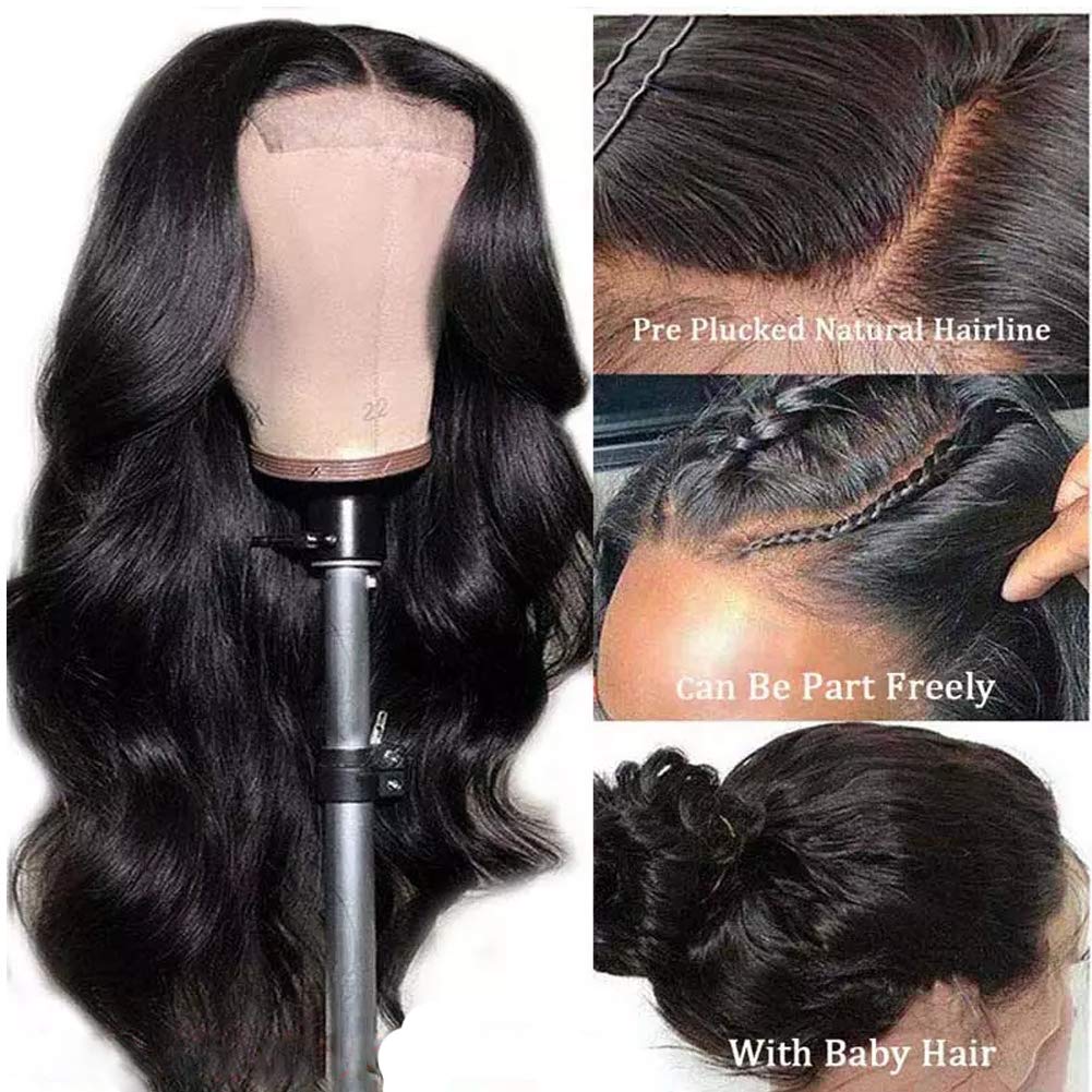 Brazilian Virgin Human Hair Lace Closure Wig 24